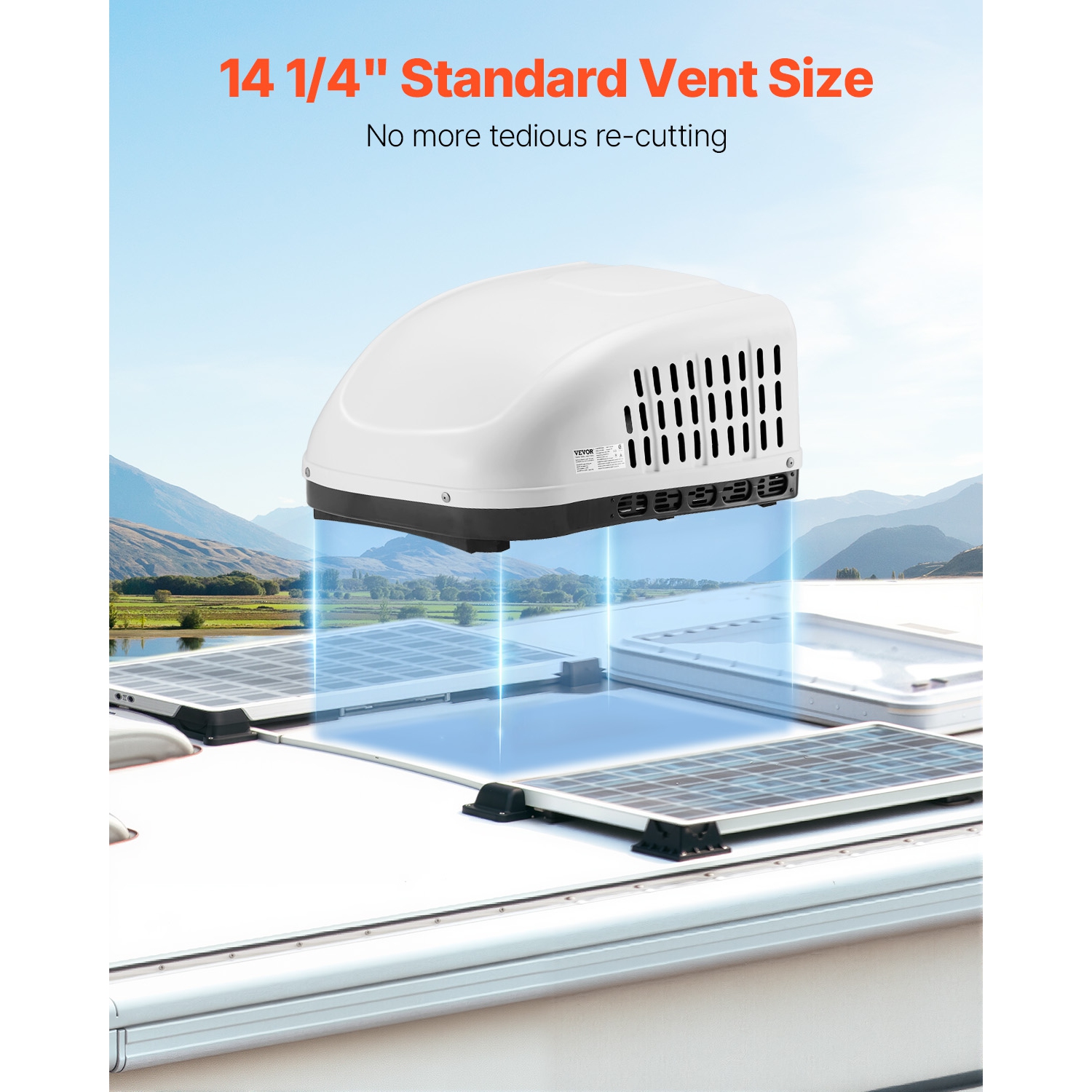 VEVOR 13500 BTU RV Air Conditioner, Non-Ducted Rooftop RV AC, 65 dB Quiet Design, Fit Air-conditioning Unit for Replacing Old Damaged Units, for