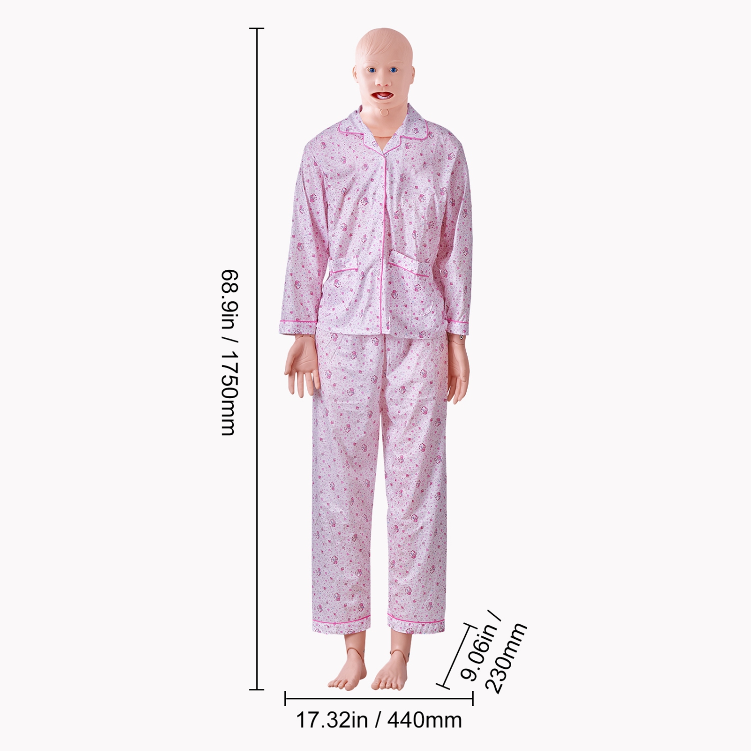 Mannequin d'entraînement infirmier VEVOR, Démonstration de la taille de la vie masculine/féminine Maniquin humain pour la formation infirmière,