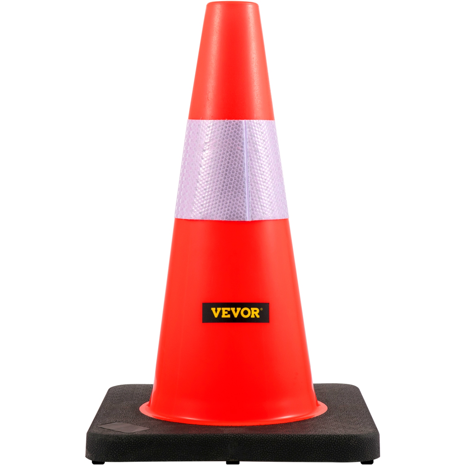 VEVOR 18 in/45 cm Safety Cones, 5 PCS PVC Orange Traffic Cone with Reflective Collar and Black Weighted Base, Used for Traffic Control, Driveway Road