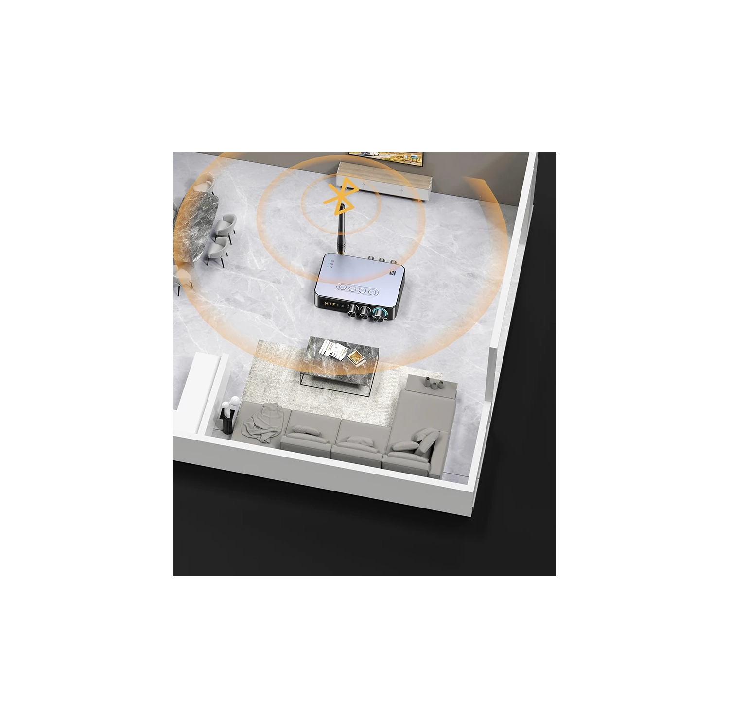 5,3 Émetteur récepteur Bluetooth radio FM K chantant Adaptateur audio CCP 4 en 1, adaptateur audio stéréo sans fil NFC radio FM