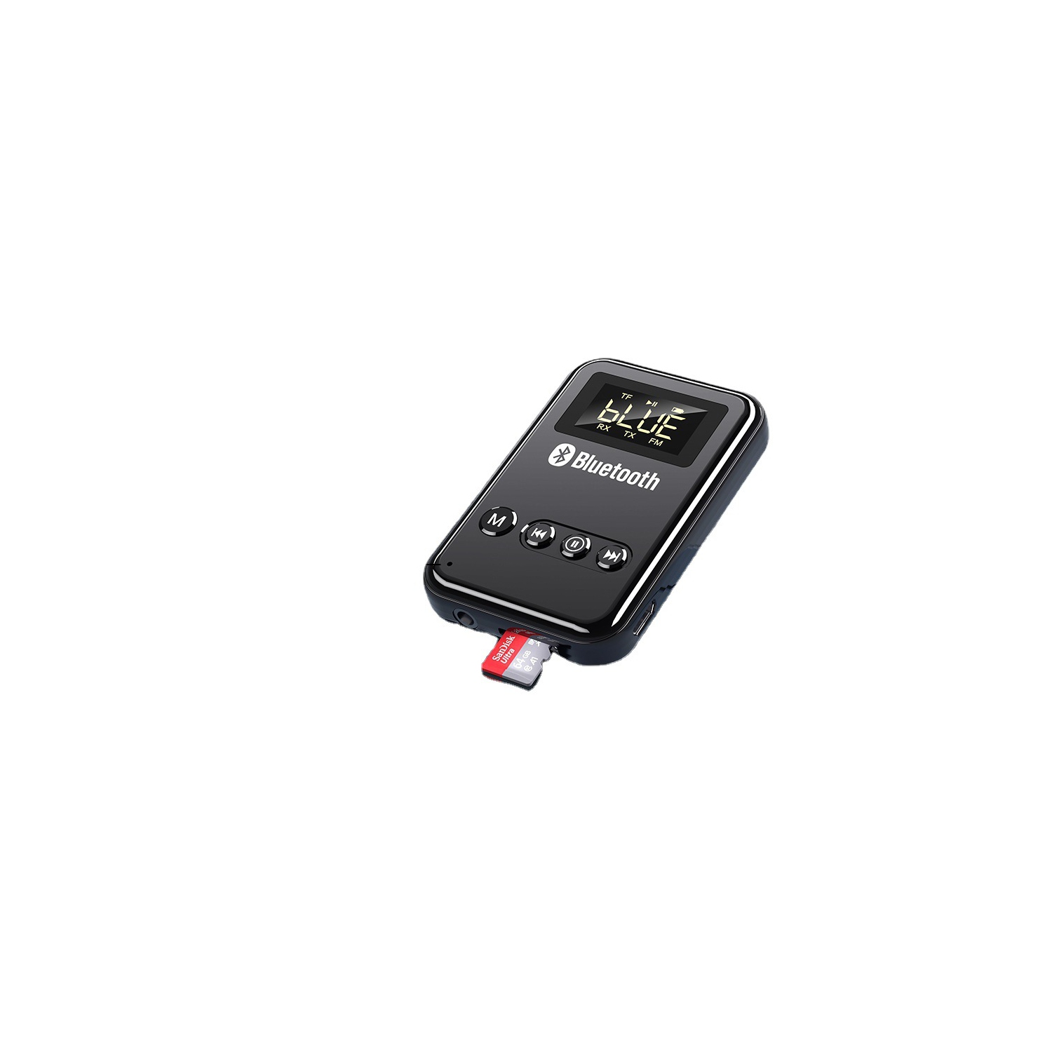 Émetteur récepteur Bluetooth 5,0 Adaptateur 2 en 1 Ordinateur Haut-parleur audio voiture FM Bluetooth émetteur audio maison récepteur sans carte