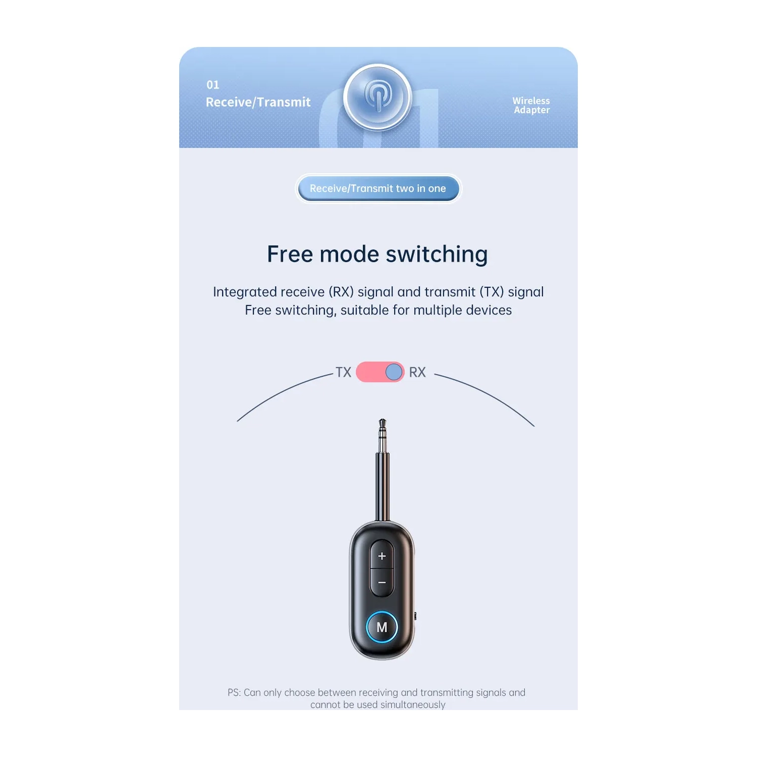 Émetteur récepteur Bluetooth 5,4 Récepteur Émetteur voiture avion auxiliaire deux en un émetteur sans fil 3,5&nbsp;mm adaptateur BT auxiliaire