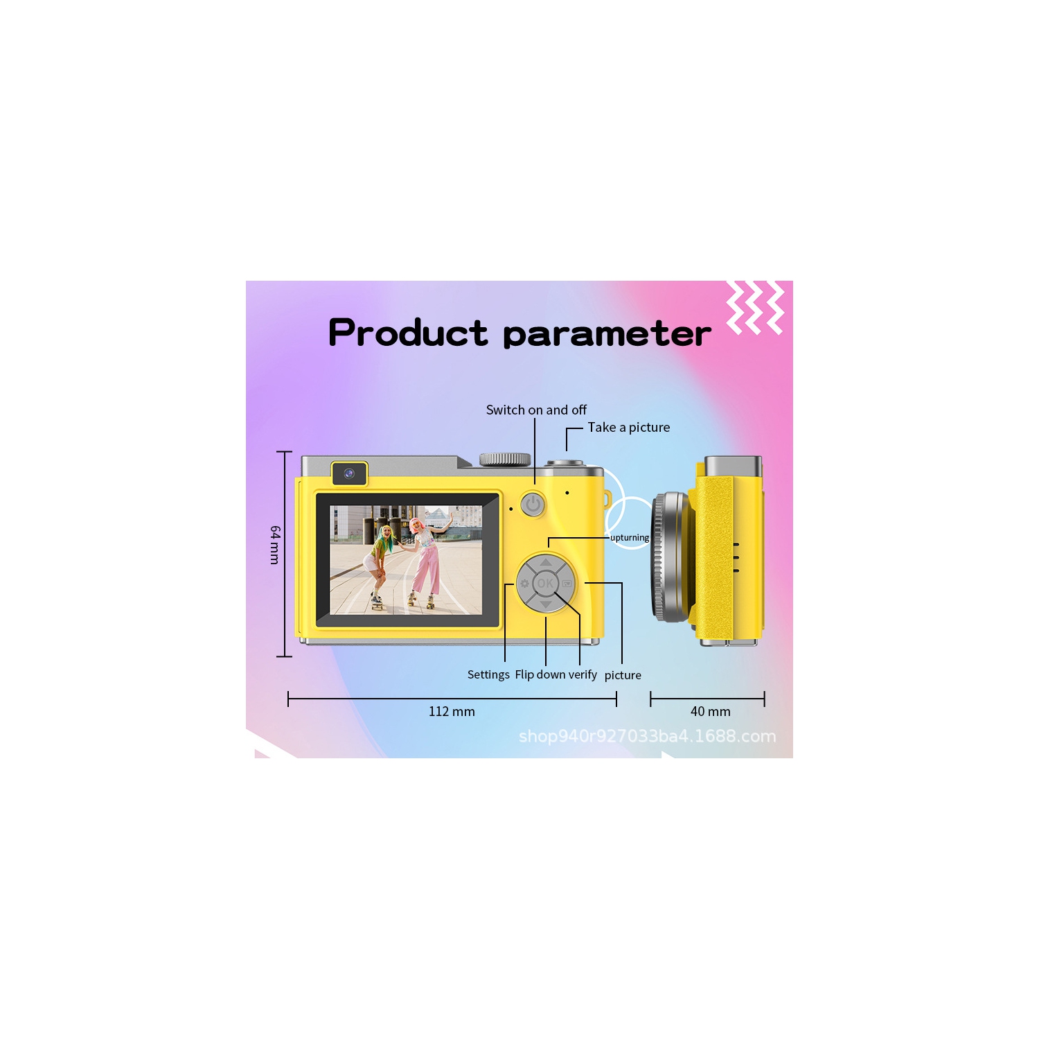 New CCD style retro 4K HD portable camera student digital camera gift new camera Selfie dual-lens camera photography portable-pink + 32G memory card