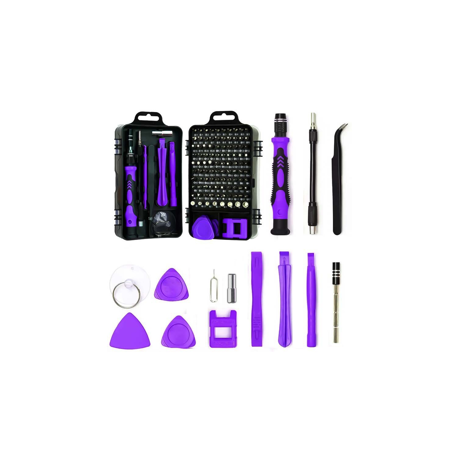 Ordinateur de montre 115-en-1 Téléphone mobile Démontage Matériel de réparation Tournevis combiné Kit d'outils de réparation magnétique manuel,