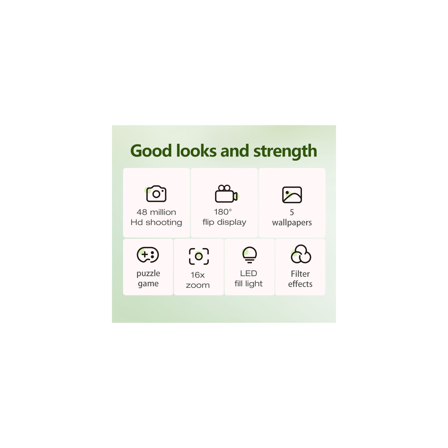 6400W HD flip screen camera digital camera card camera shooting camera student entry-level CCD camera green + 64G memory card + card reader +