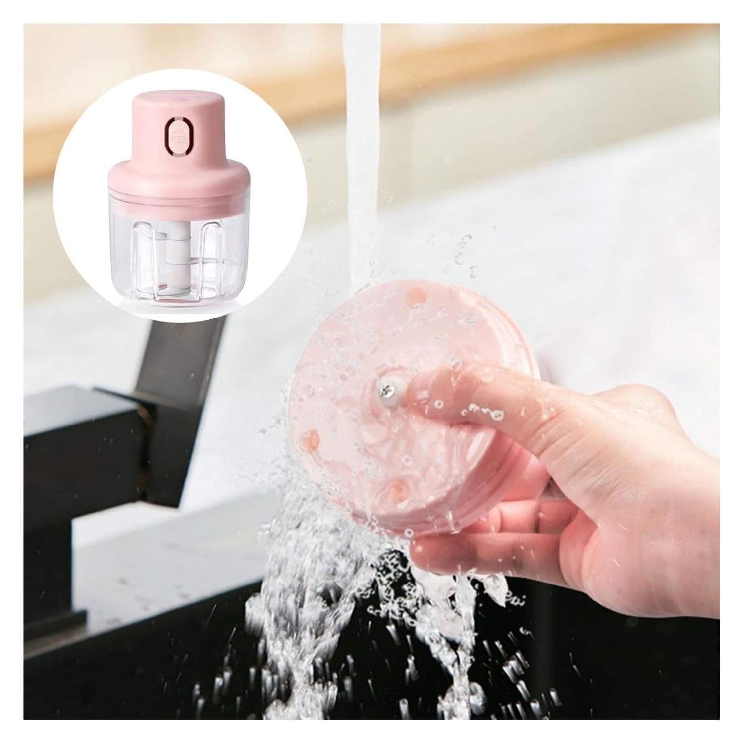 Cordless Mini Food Chopper, Electric Garlic Mincer and Small Processor for Peppers, Garlic, and Meat