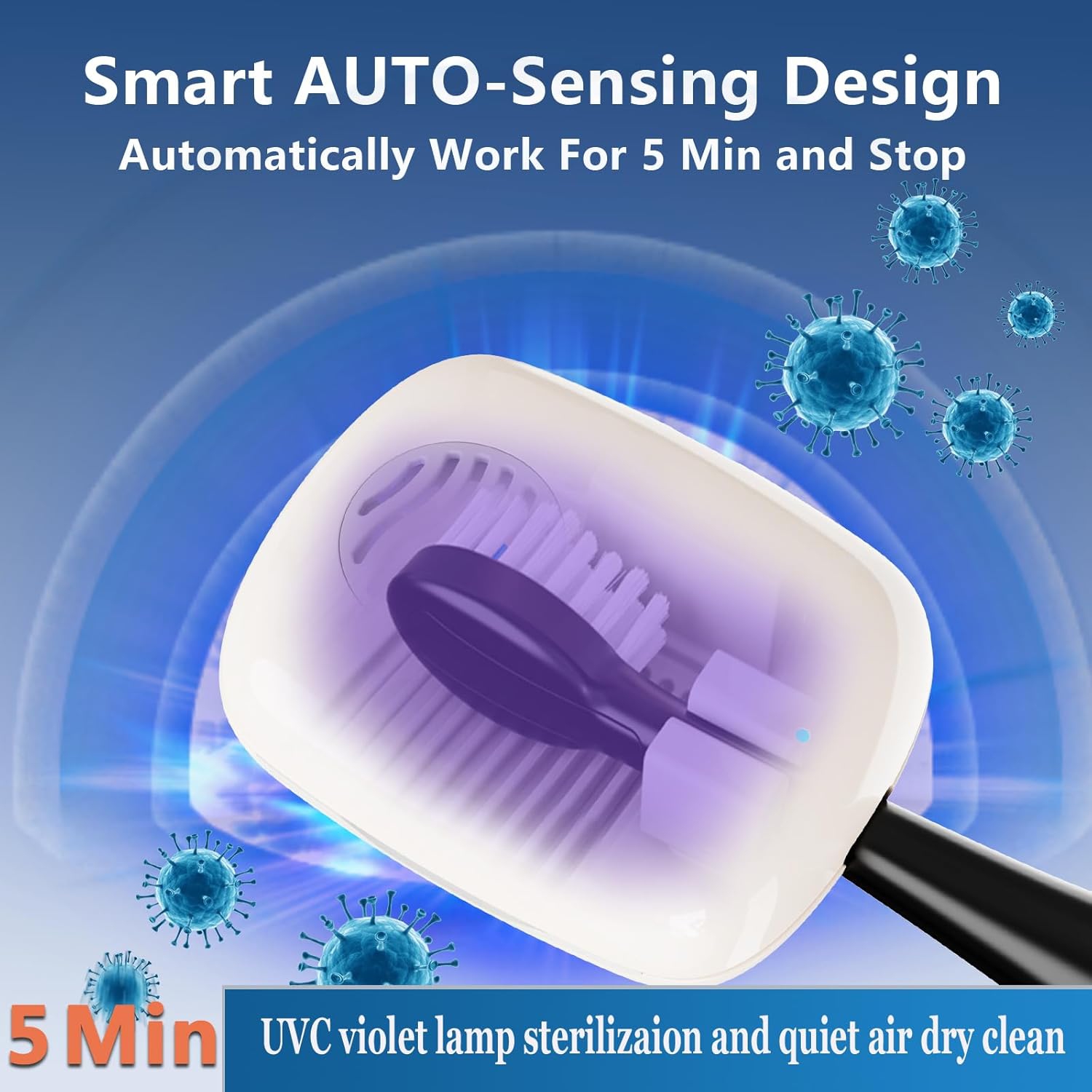 Étui et support pour brosse à dents électrique de voyage avec support pour brosse à dents électrique UV-C et support pour brosse à dents rechargeable