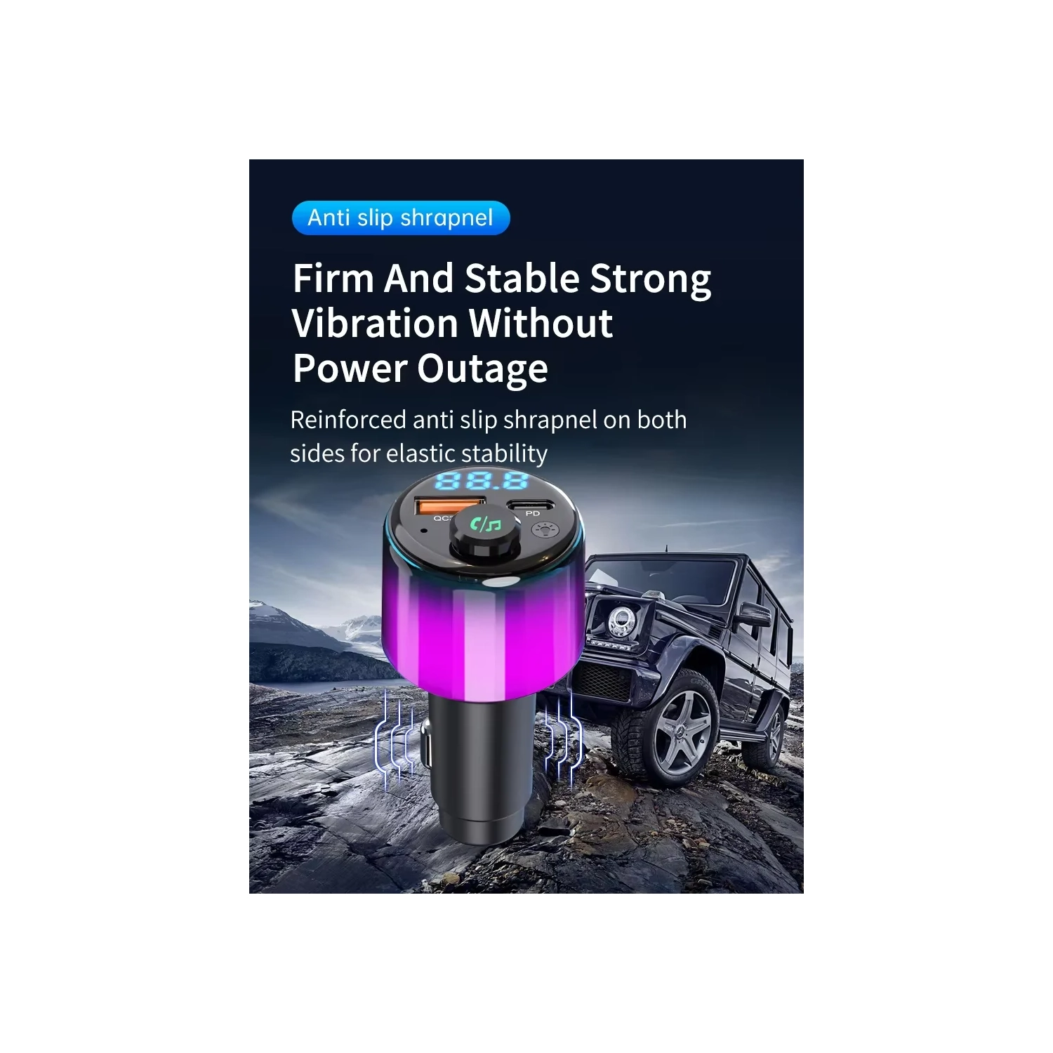 Auto MP3 FM Émetteur Bluetooth pour voiture Chargeur pour l'auto Bluetooth 30 W+Qinte 18 W Adaptateur émetteur FM BT à recharge rapide