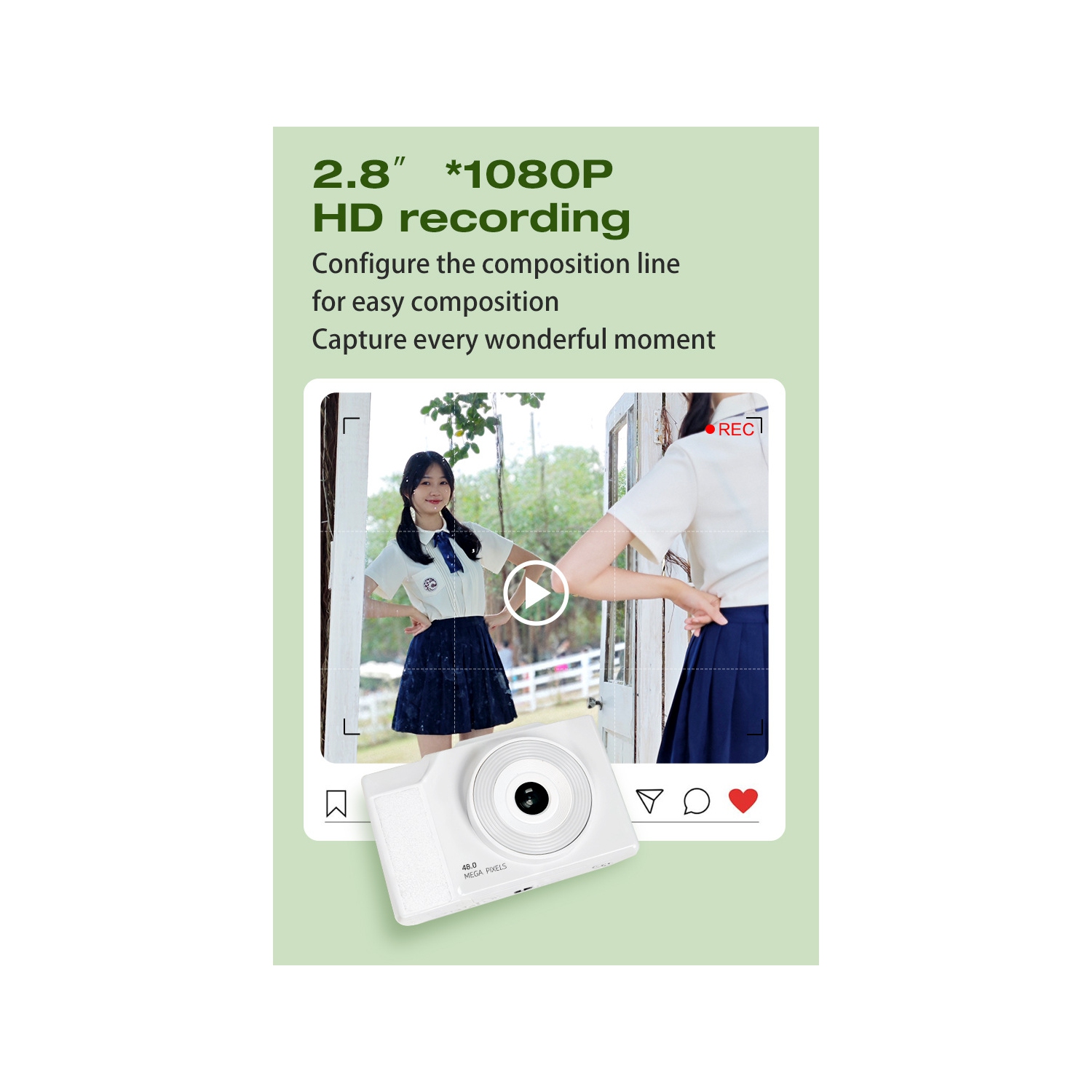 6400W HD flip screen camera digital camera card camera shooting camera student entry-level CCD camera black + 64G memory card + card reader +