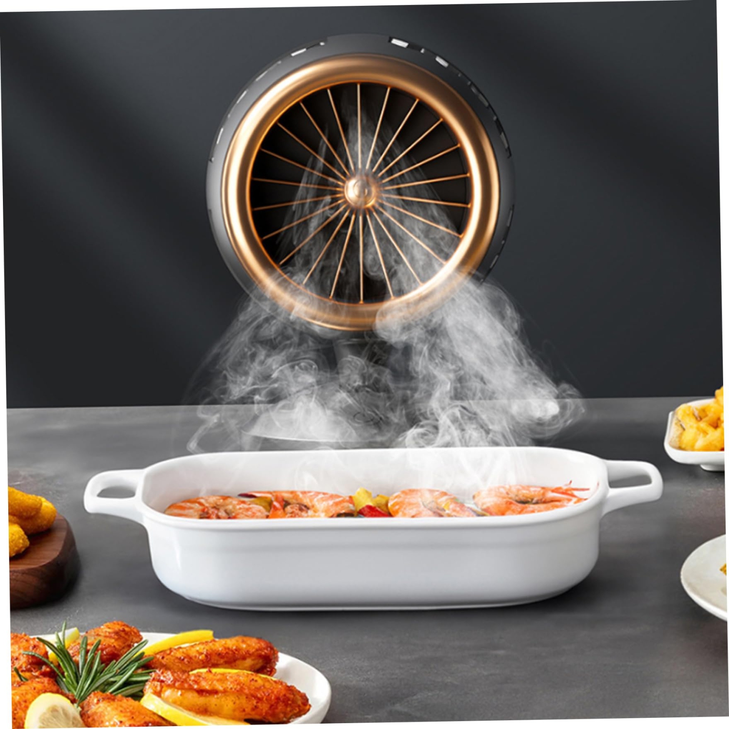 Desktop Range Hood with Filter Sponge USB 360° Rotary Portable Range Hood Height Angle Adjustable Low Noise Detachable Washable Desktop