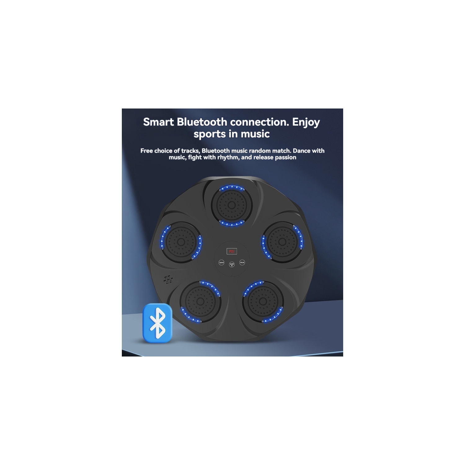 A fitness tool to relieve stress | Smart music boxing wall target, real-time hitting feedback + blue light effect, home boxing training sandbag