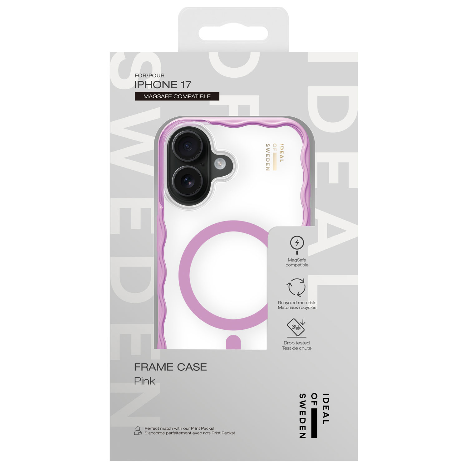 Ideal Of Sweden Frame Fitted Hard Shell Case with MagSafe for iPhone 17 - Pink/Clear