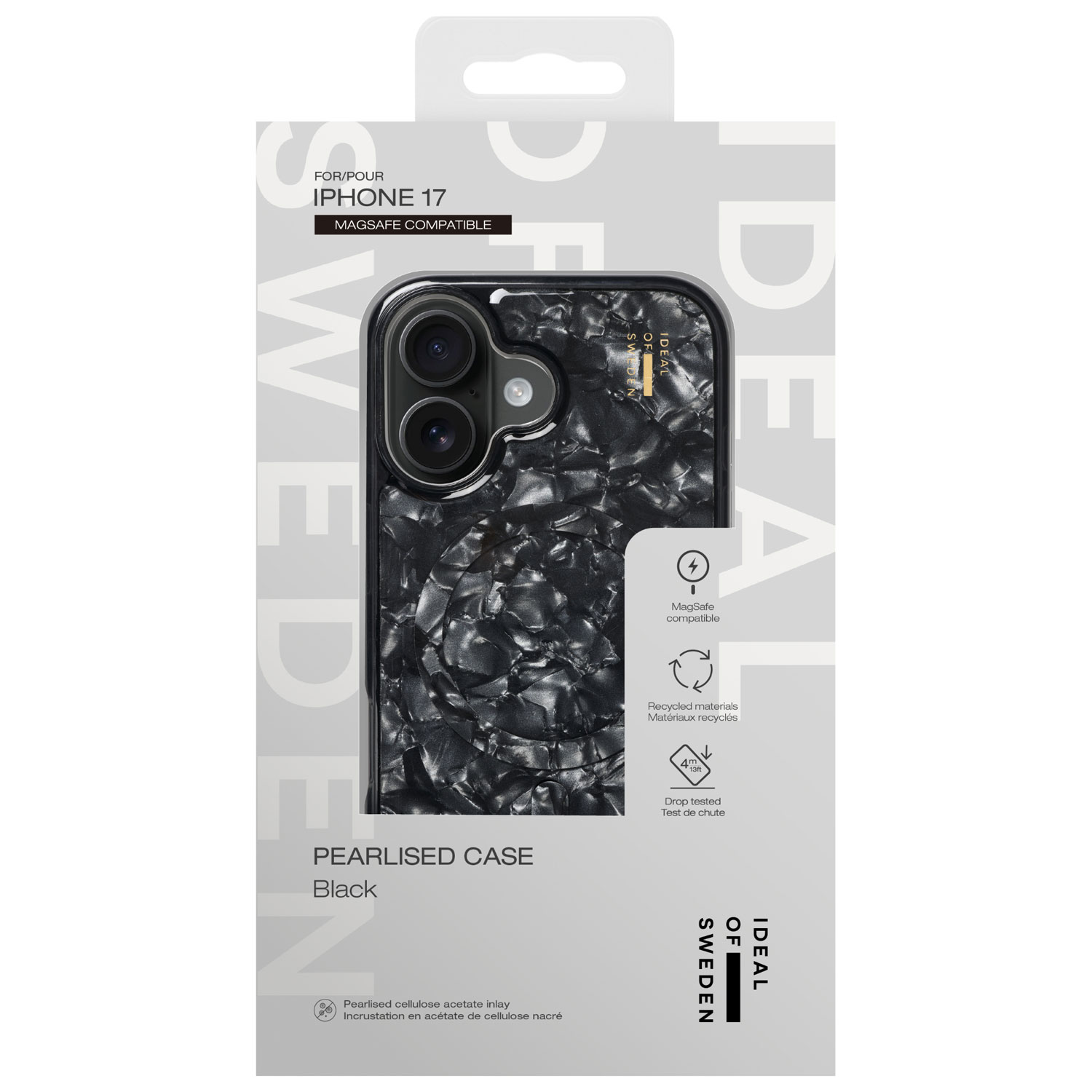 Ideal Of Sweden Pearlised Fitted Hard Shell Case with MagSafe for iPhone 17 - Black