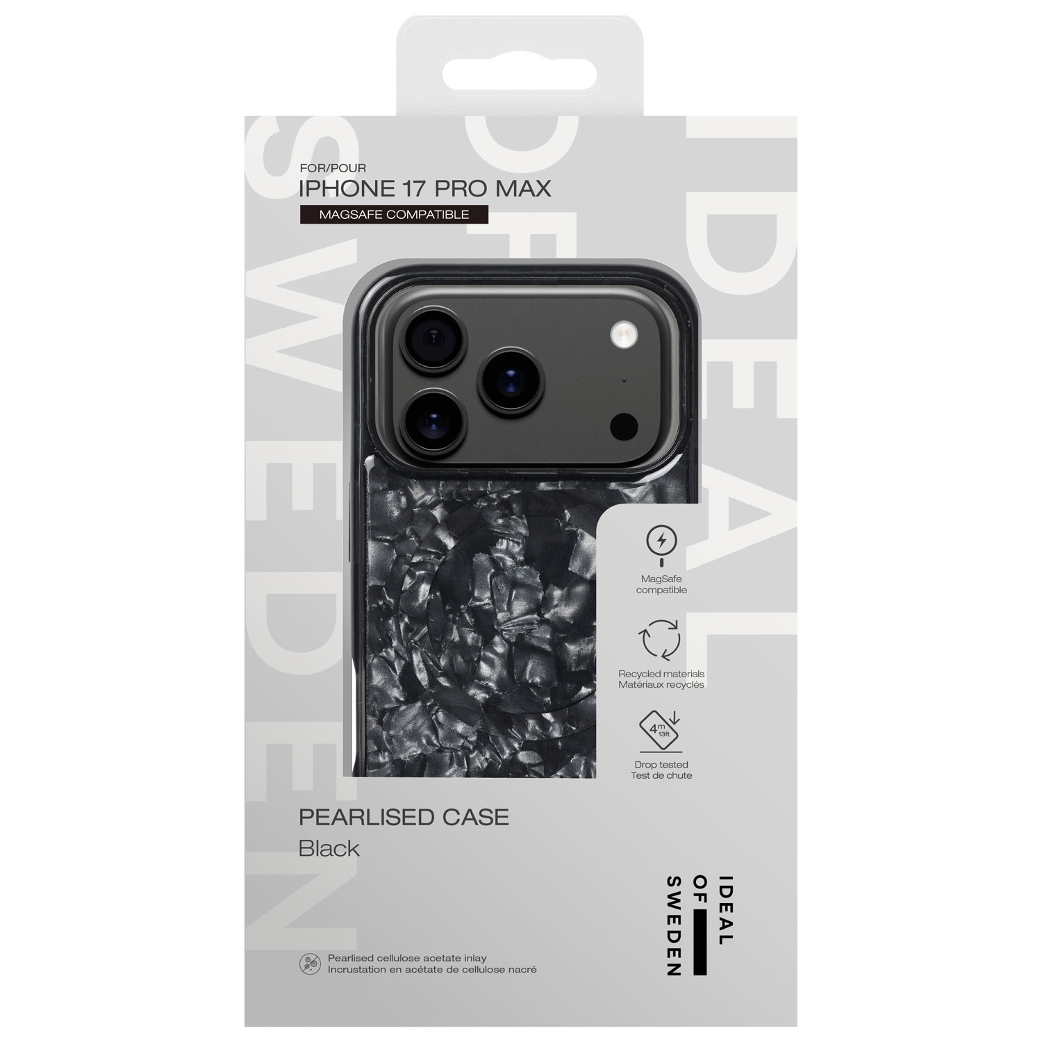 Ideal Of Sweden Pearlised Fitted Hard Shell Case with MagSafe for iPhone 17 Pro Max - Black