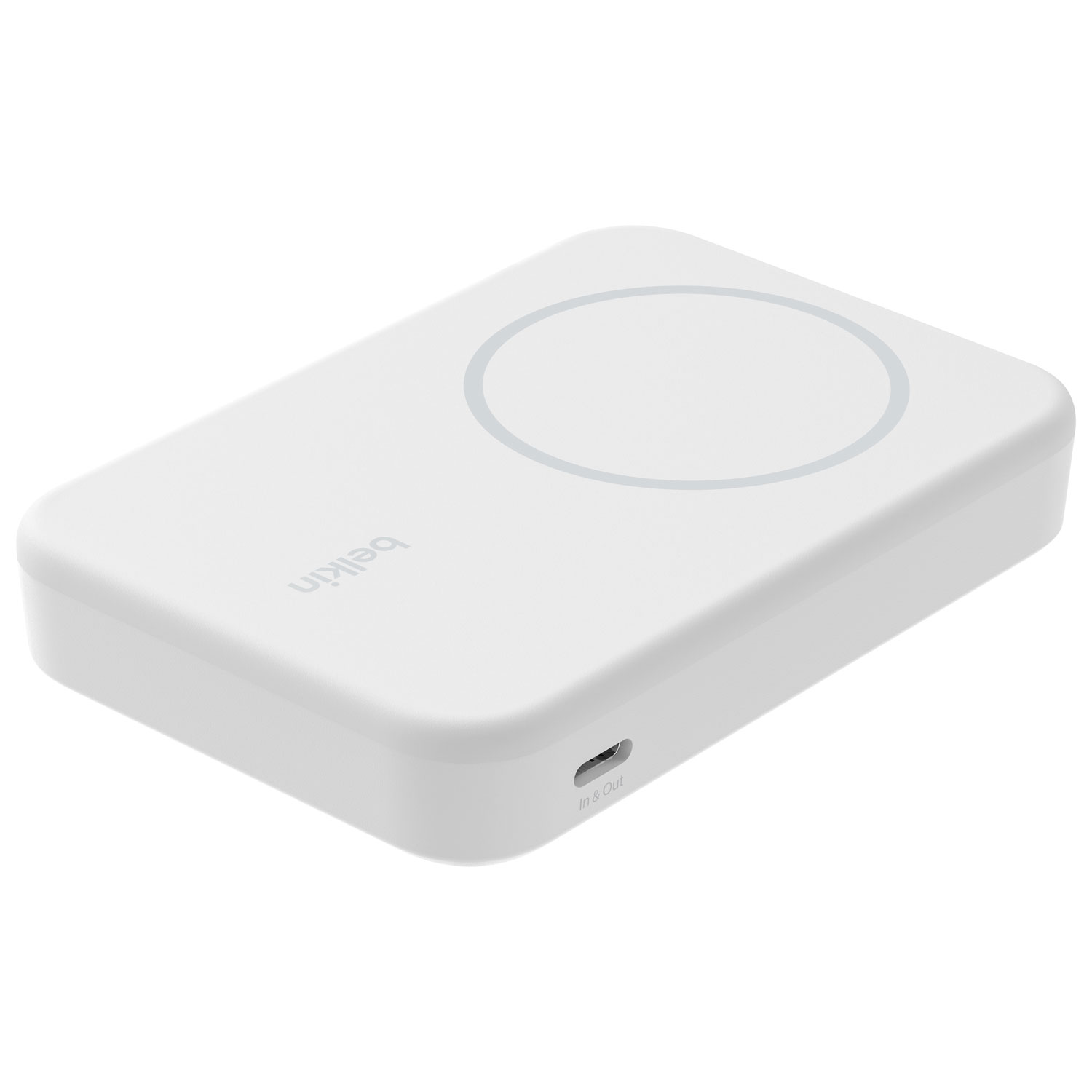 Belkin BoostCharge Pro Magnetic 8000 mAh Power Bank with Qi2 15W Charging + Cable - White