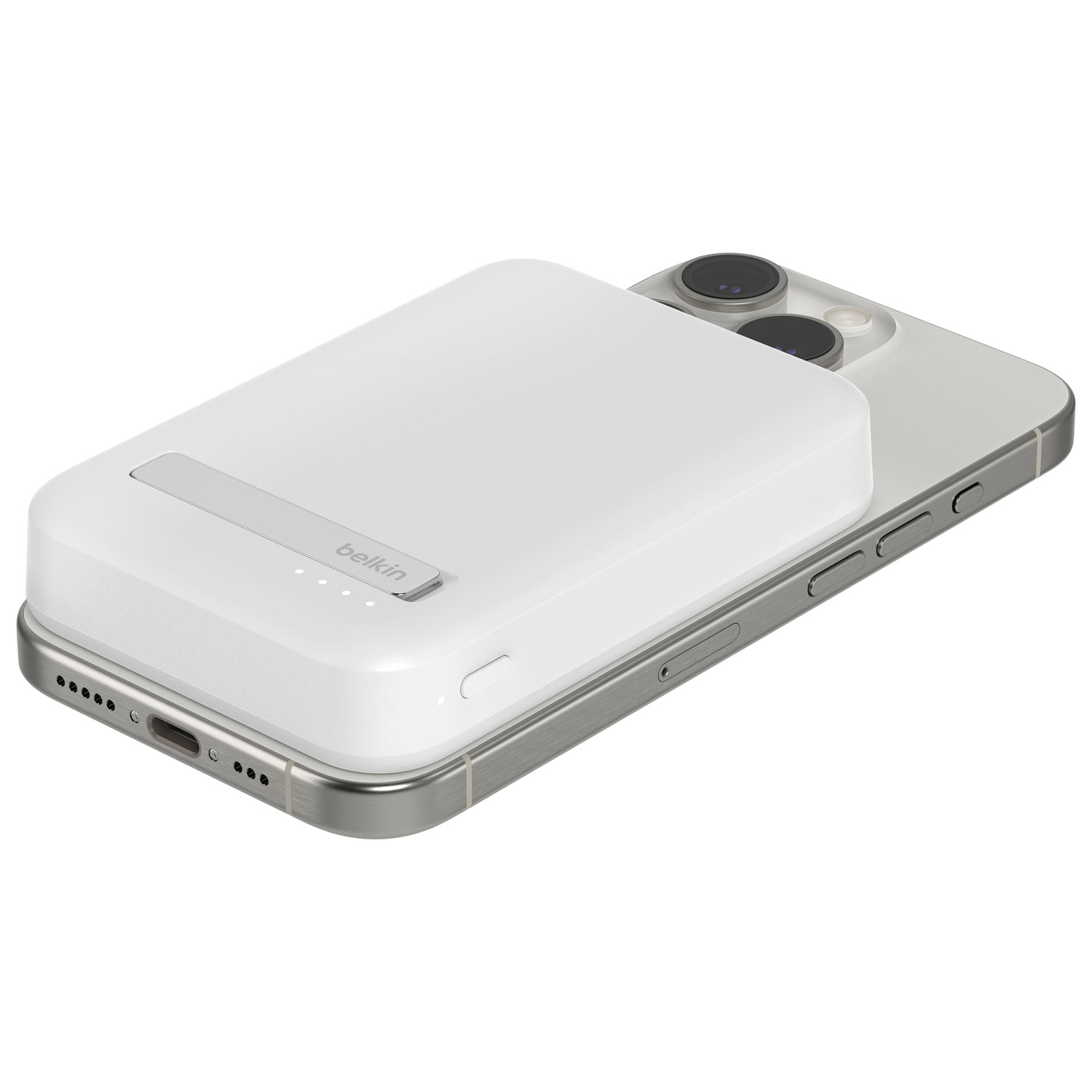 Belkin BoostCharge Pro Magnetic 8000 mAh Power Bank with Qi2 15W Charging + Cable - White