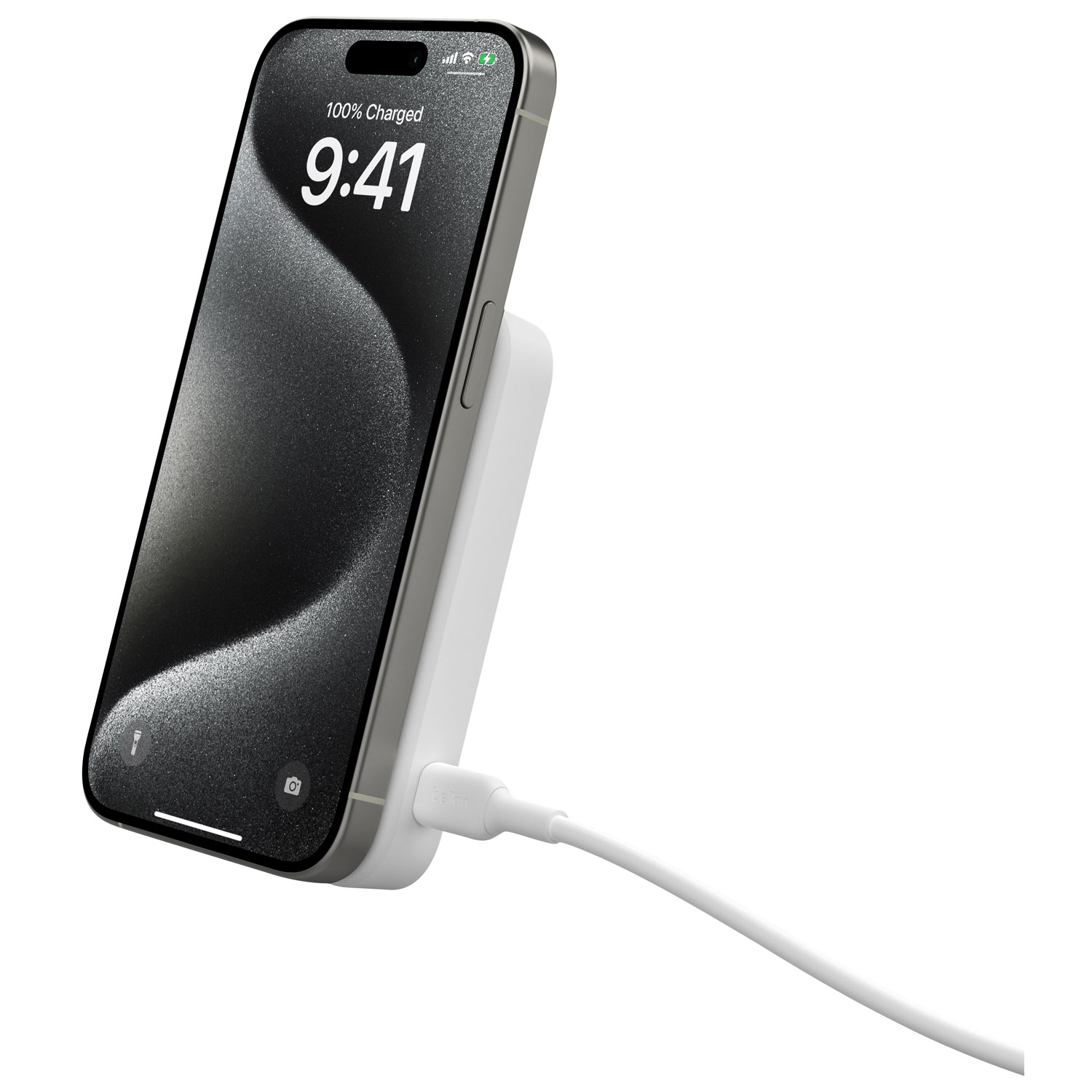 Belkin BoostCharge Pro Magnetic 8000 mAh Power Bank with Qi2 15W Charging + Cable - White