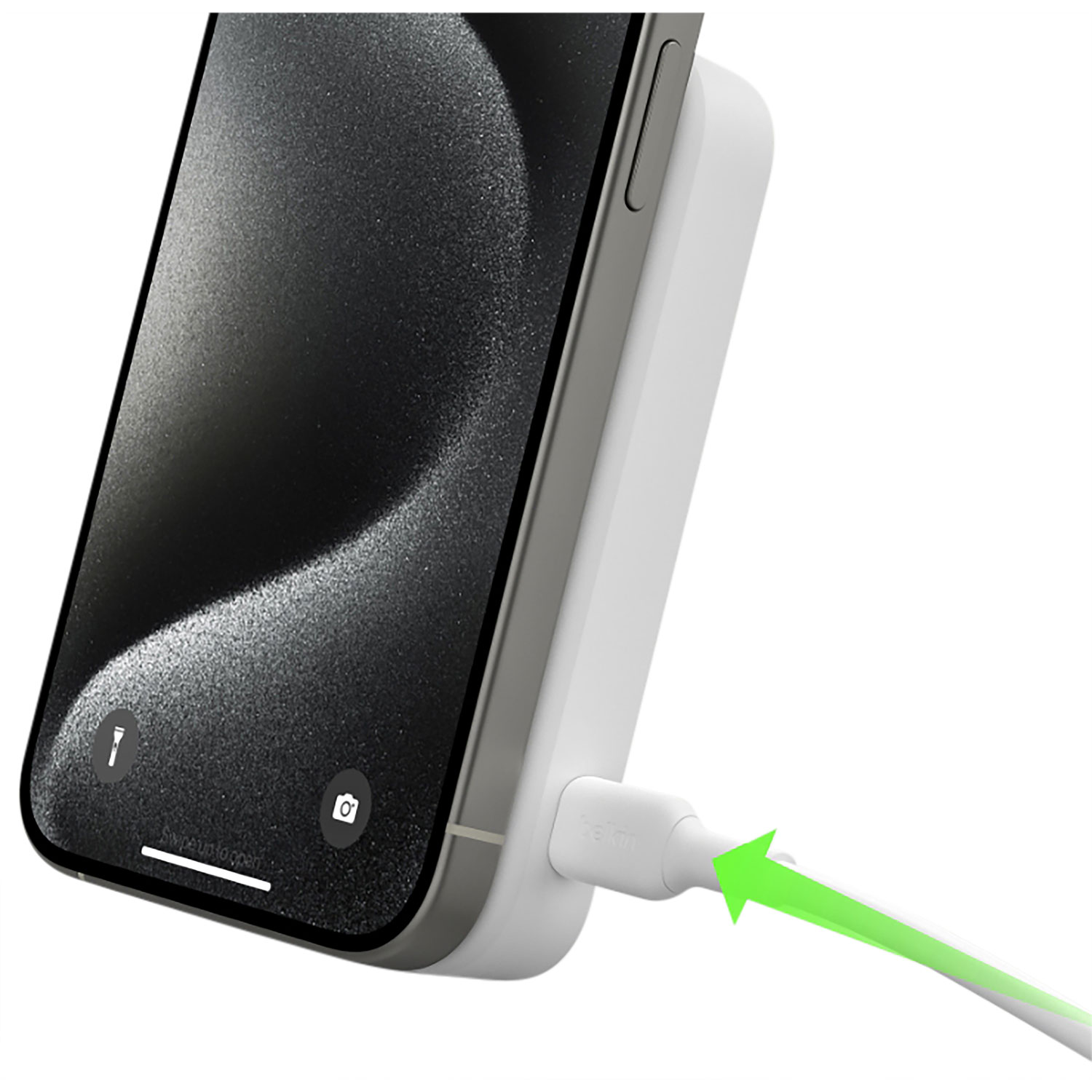 Belkin BoostCharge Pro Magnetic 8000 mAh Power Bank with Qi2 15W Charging + Cable - White