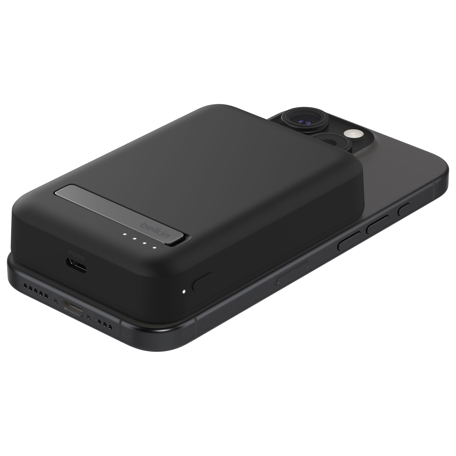 Chargeur portable magnétique de 10000 mAh BoostCharge Pro de Belkin avec chargeur Qi2 de 15 W et câble - Noir