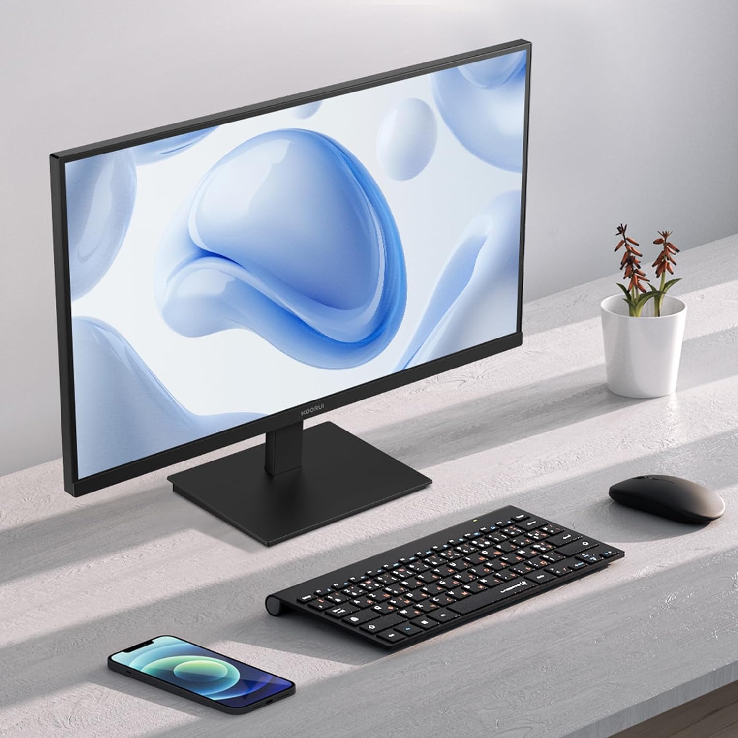 KOORUI E2411K 24" 1920 x 1080 FHD 144Hz Gaming Monitor, IPS Panel, Adaptive Sync, 5ms, VESA 100x100mm, Eye Care, HDMI, VGA