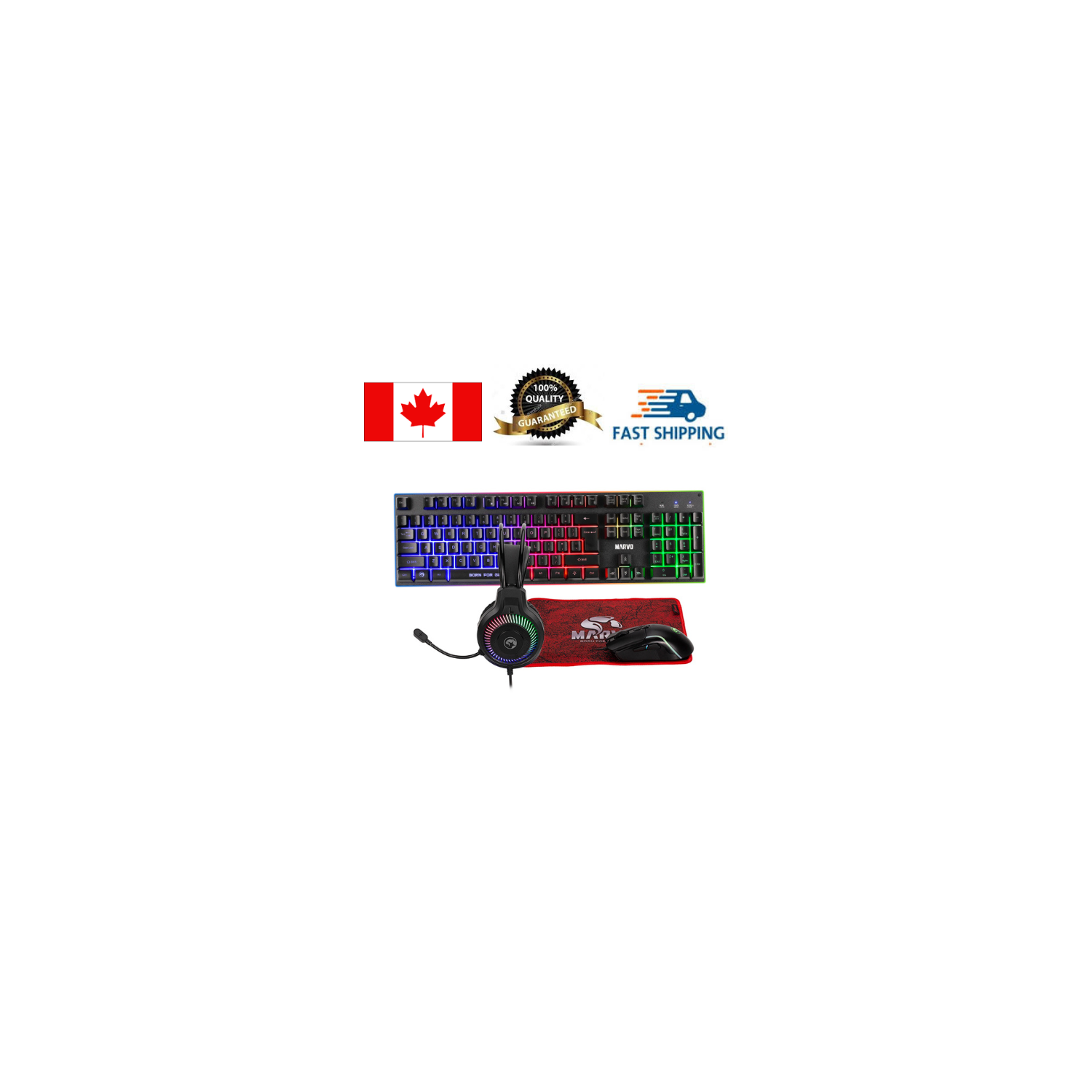Marvo CM416 4-in-1 Wired Gaming Keyboard, Mouse, Headset and mouse pad combo kit