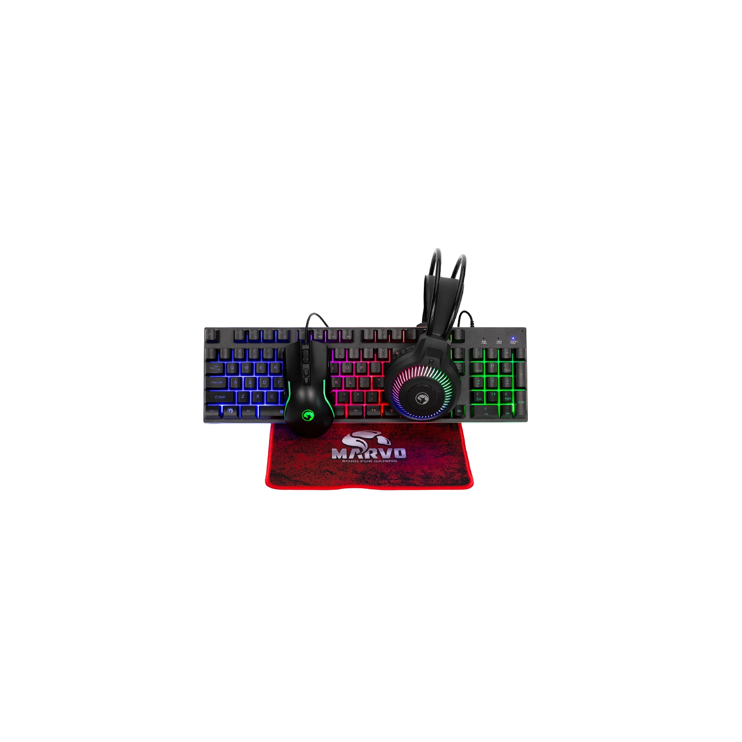 Marvo CM416 4-in-1 Wired Gaming Keyboard, Mouse, Headset and mouse pad combo kit