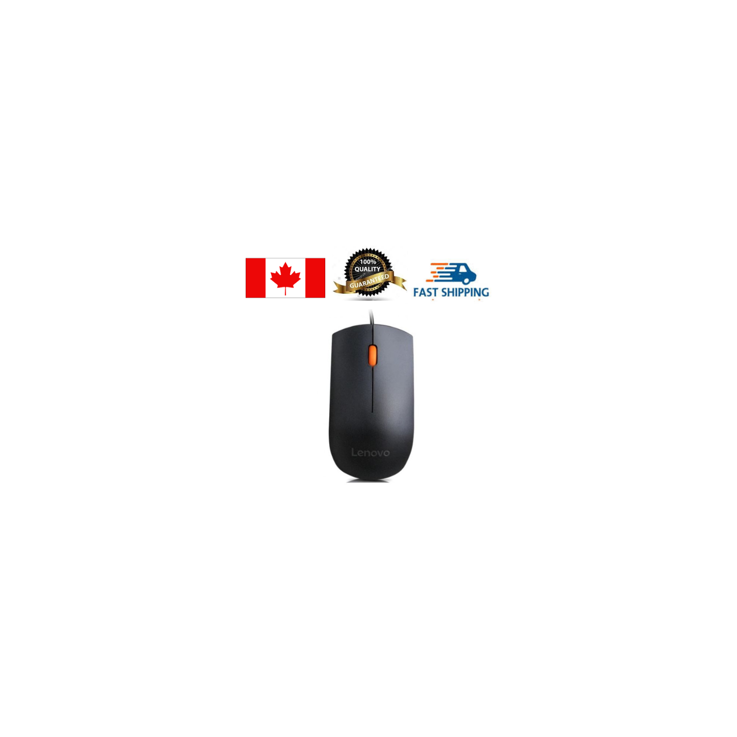 Lenovo Wired USB Mouse - Black