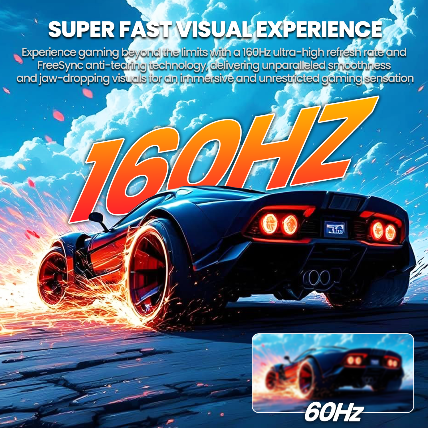 CRUA 32" 4K UHD 160Hz Curved Gaming Monitor, 1500R, VA Panel, 120% sRGB, FreeSync, HDMI 2.1 & DP 1.4, Built-in Speakers, RGB Lighting, Wall