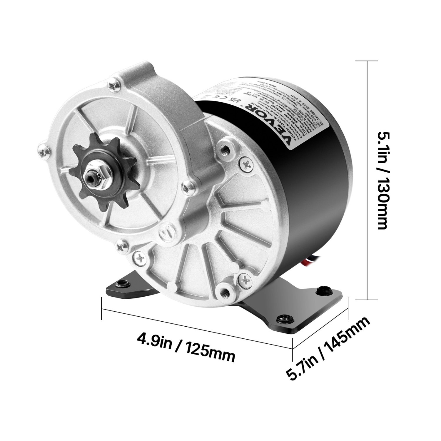 VEVOR 350W Electric Powerful DC Motor, 24V 3000rpm Go Kart Electric Brushed Motor, Electric Dirt Bike Motor Engine for E-Bike Motorcycle Scooter DIY