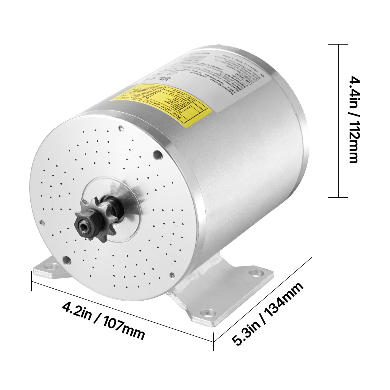 VEVOR 2000W Electric Brushless DC Motor Kit - 48V 4300rpm Motor with Upgraded Speed Controller and Throttle Grip Kit for Go Karts E-Bike Motorcycle