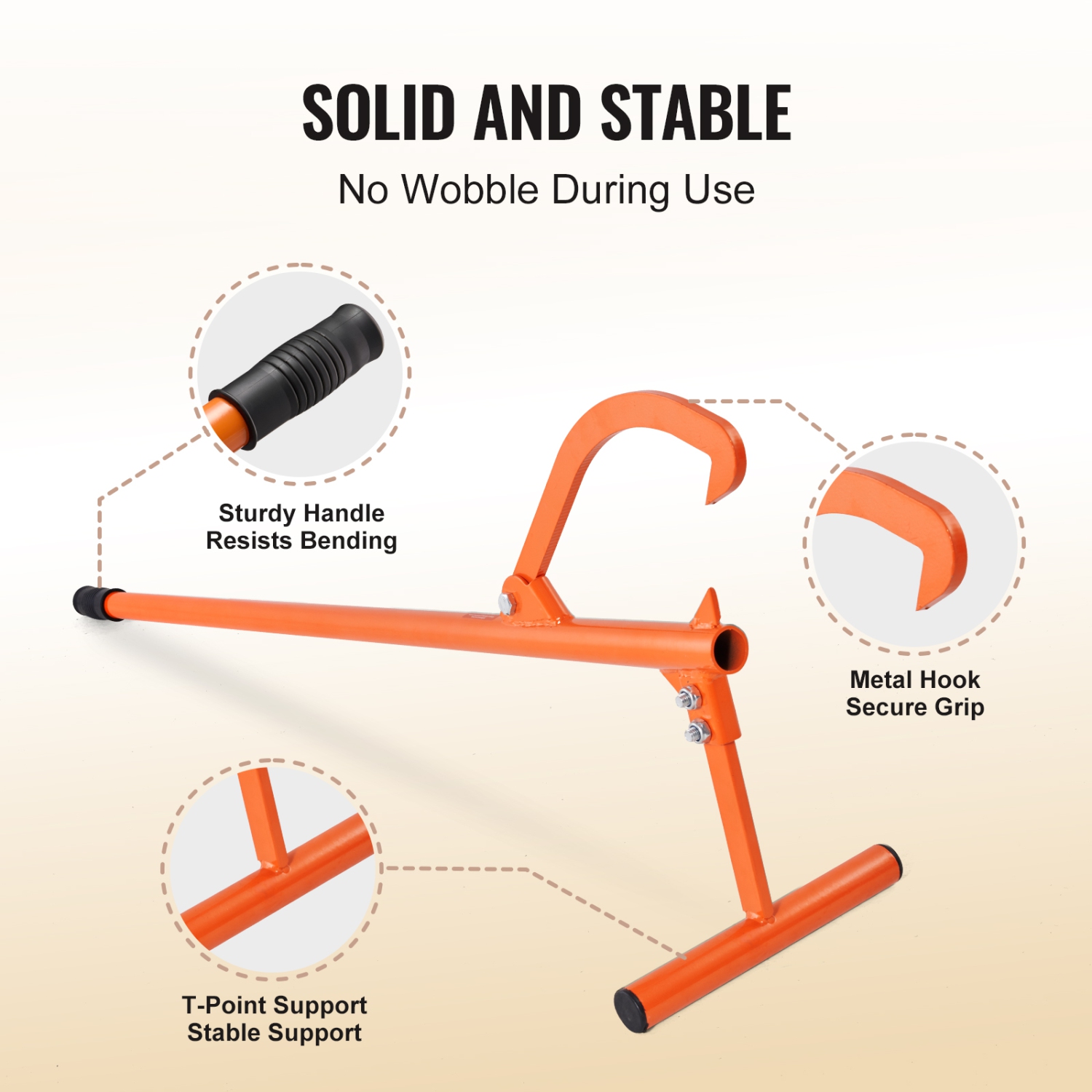 Timberjack VEVOR de 48&nbsp;po, lève-bûches robuste avec poignée en métal, roulette à bûches avec crochet réglable, cric à bûches pour bûches de