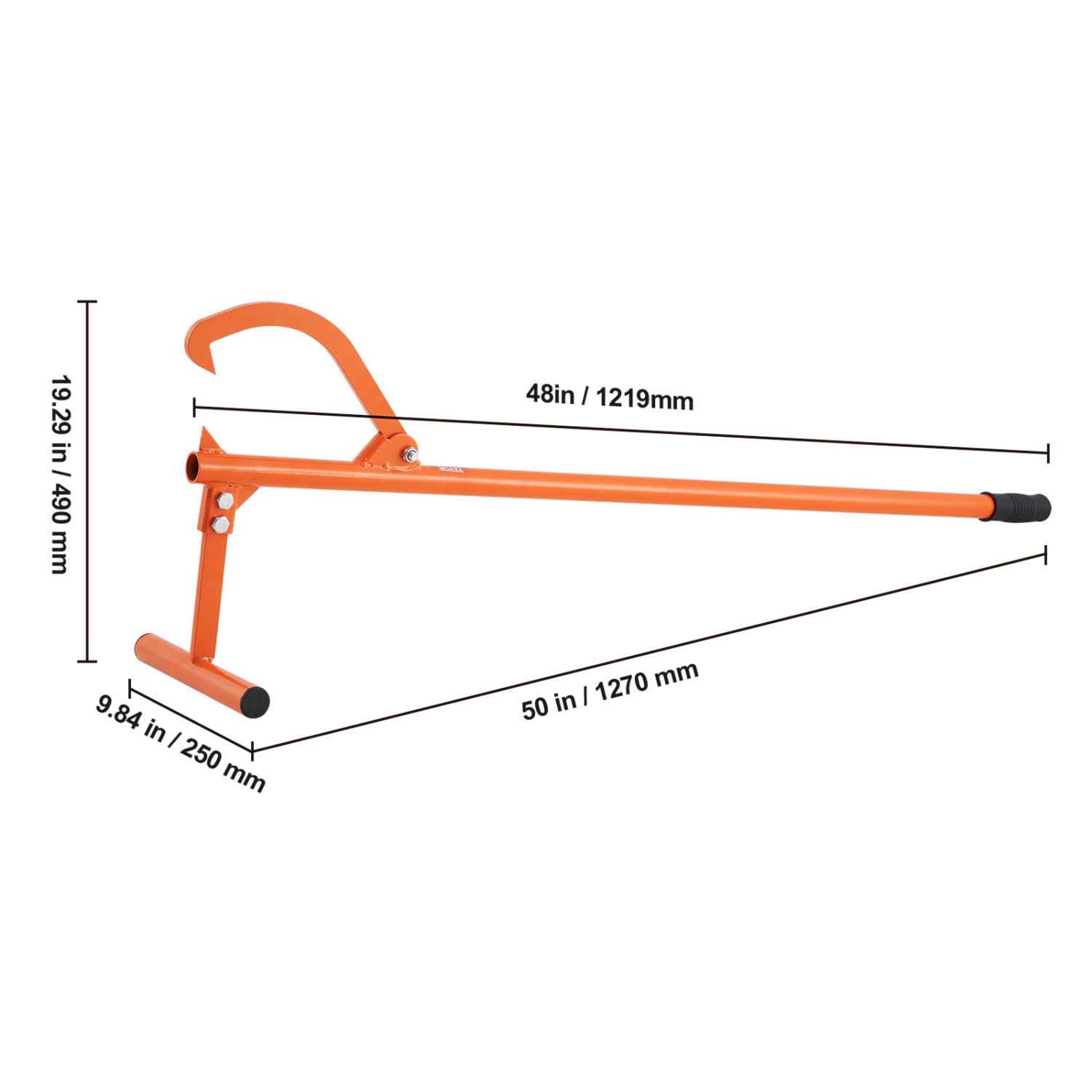 Timberjack VEVOR de 48&nbsp;po, lève-bûches robuste avec poignée en métal, roulette à bûches avec crochet réglable, cric à bûches pour bûches de