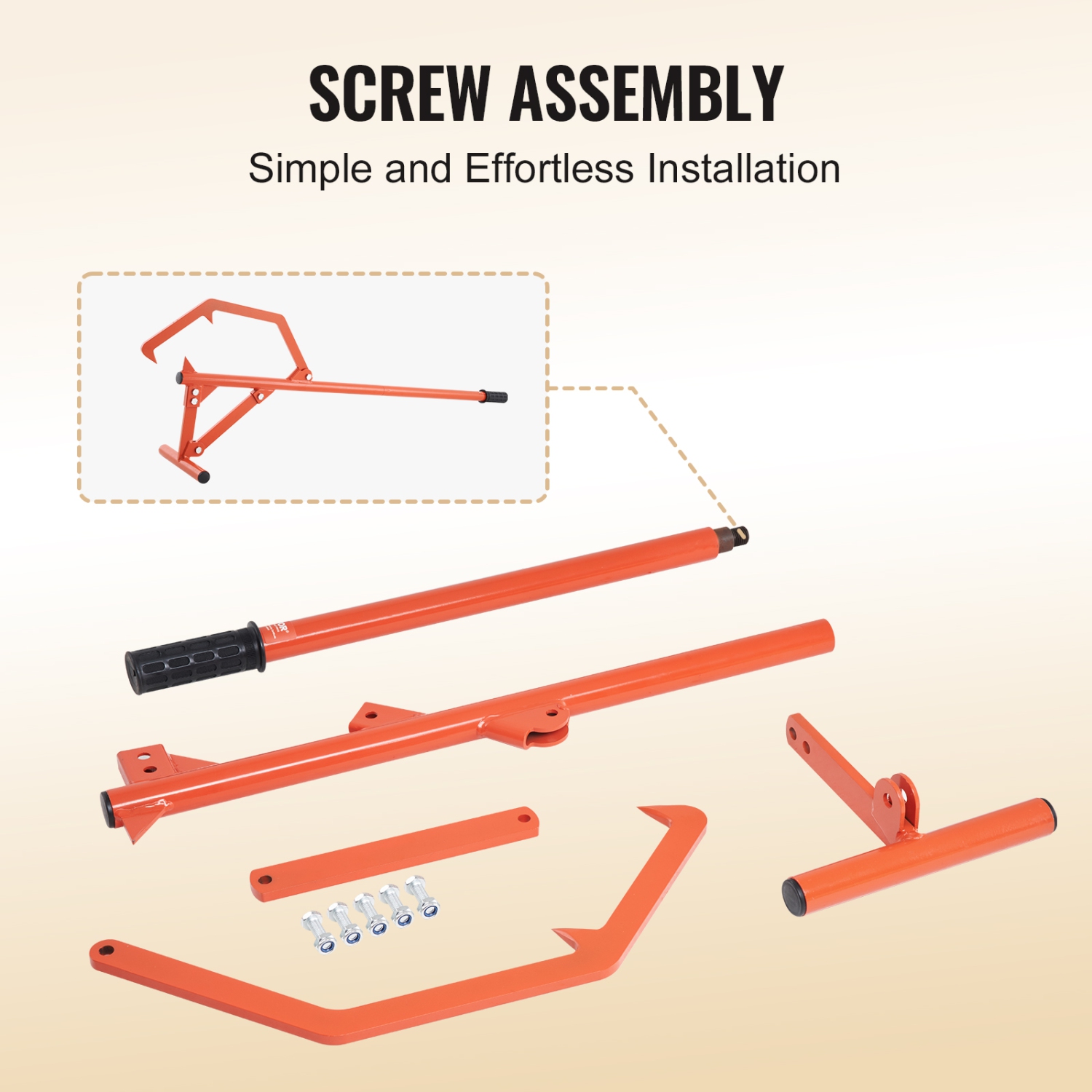 VEVOR 46.5 in Timberjack, Heavy Duty Steel Log Roller, Log Lifter with Adjustable Cant Hook, Logging Tools Log Jack for Logs Ups to 25" Dia, for