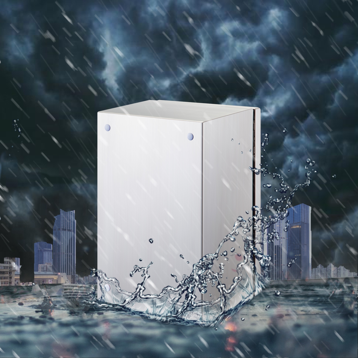 VEVOR 16" x 12" x 8" Steel Electrical Box Electrical Enclosure Box 304 Stainless Steel Electronic Equipment Enclosure Box IP65 Weatherproof