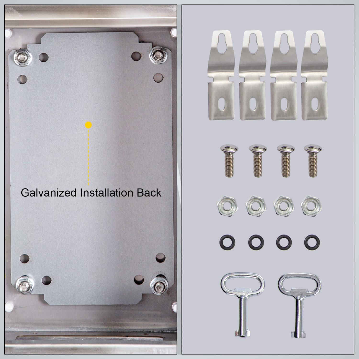 VEVOR 16" x 12" x 8" Steel Electrical Box Electrical Enclosure Box 304 Stainless Steel Electronic Equipment Enclosure Box IP65 Weatherproof