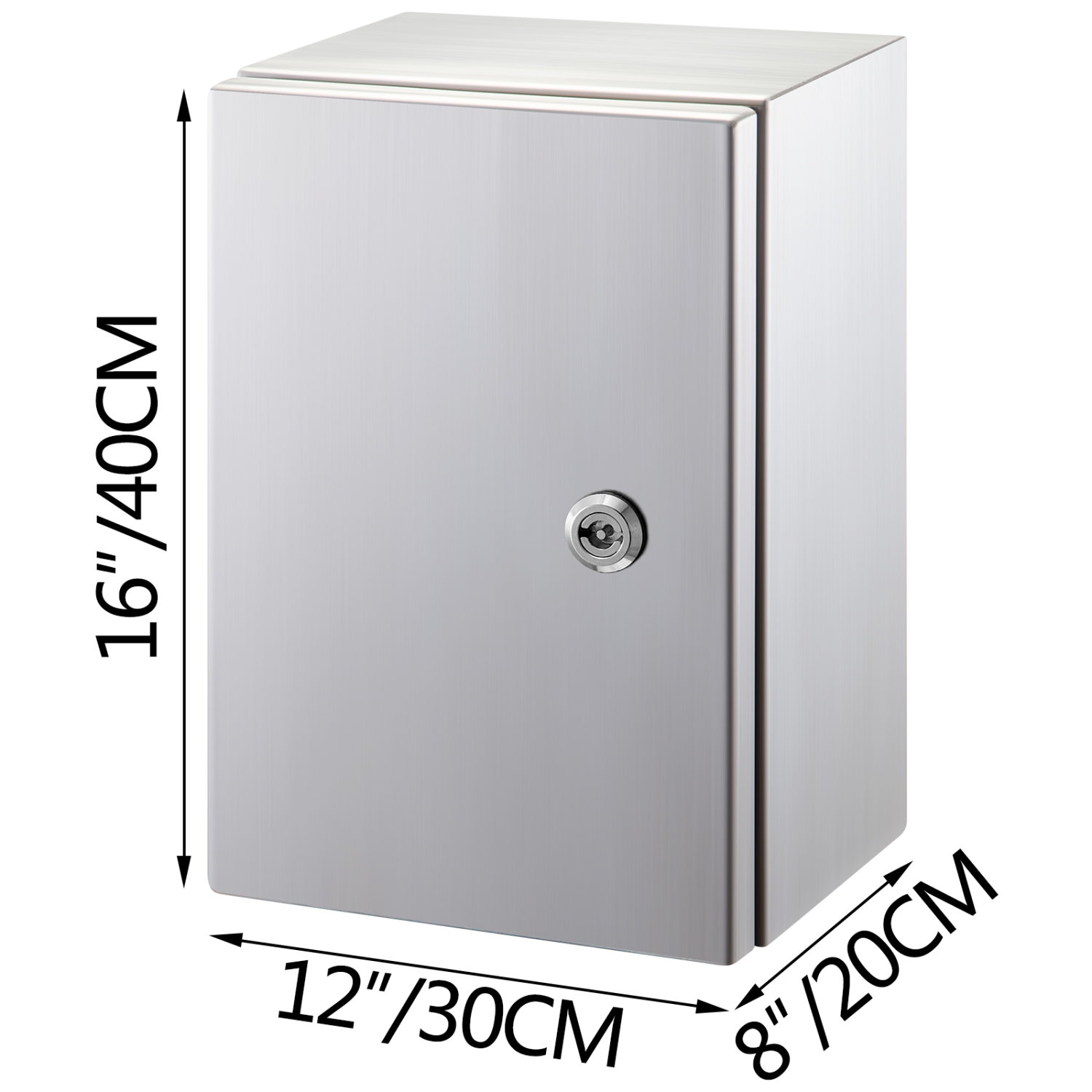 VEVOR 16" x 12" x 8" Steel Electrical Box Electrical Enclosure Box 304 Stainless Steel Electronic Equipment Enclosure Box IP65 Weatherproof