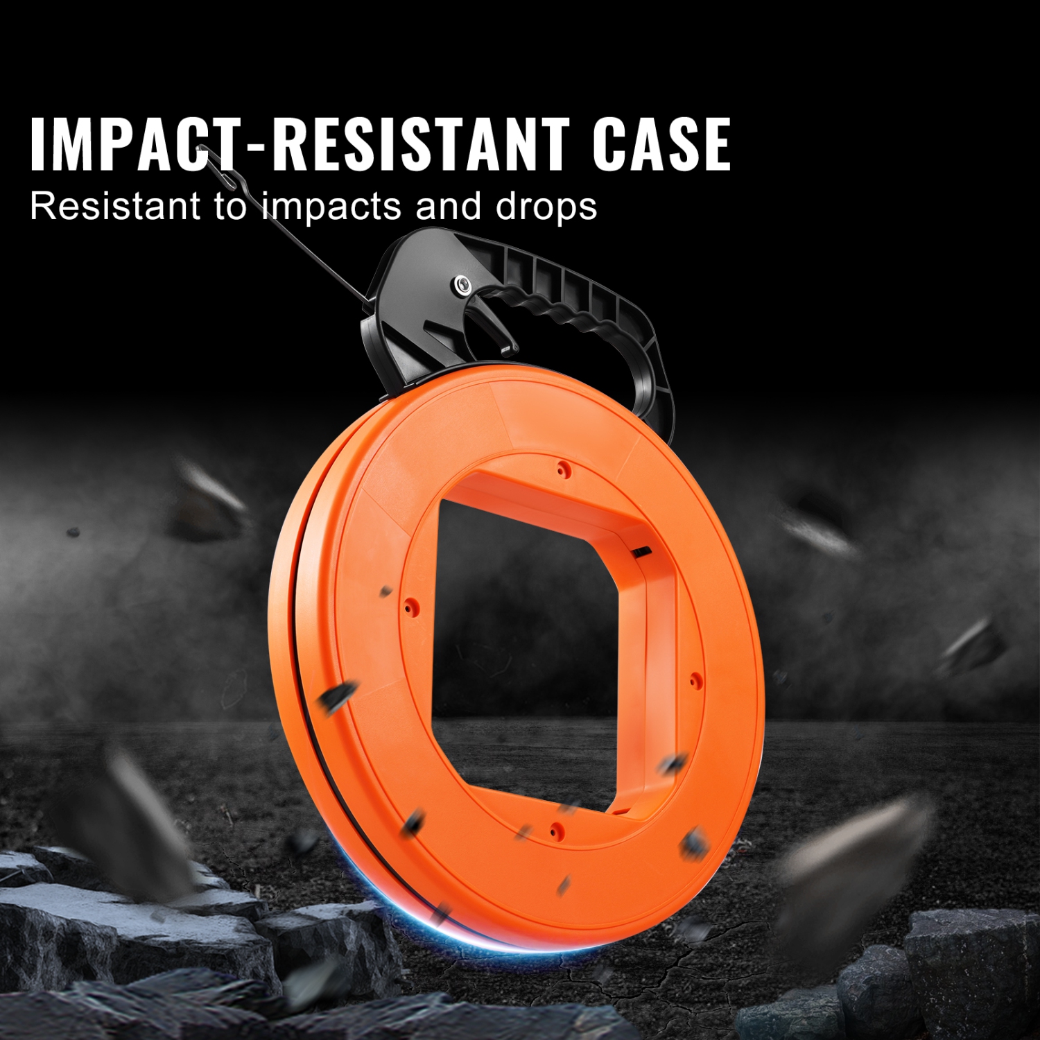 VEVOR 120-foot Fish Tape, 1/8-inch, Steel Wire Puller with Optimized Housing and Handle, Easy-to-Use Cable Puller Tool, Flexible Wire Fishing Tools