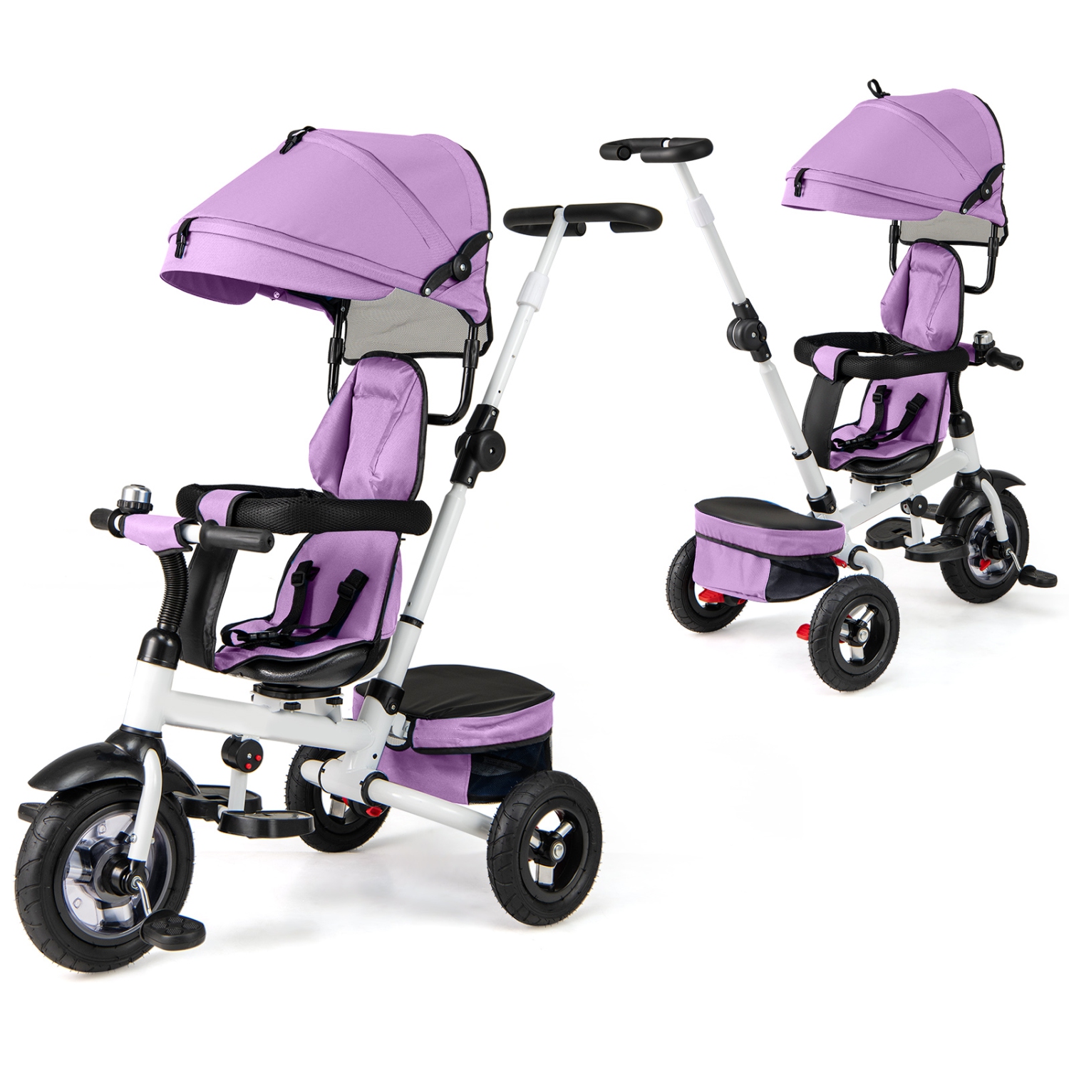 Gymax 5-in-1 Folding Trike for Toddlers 1-5 Years Old w/ Safety Harness Storage