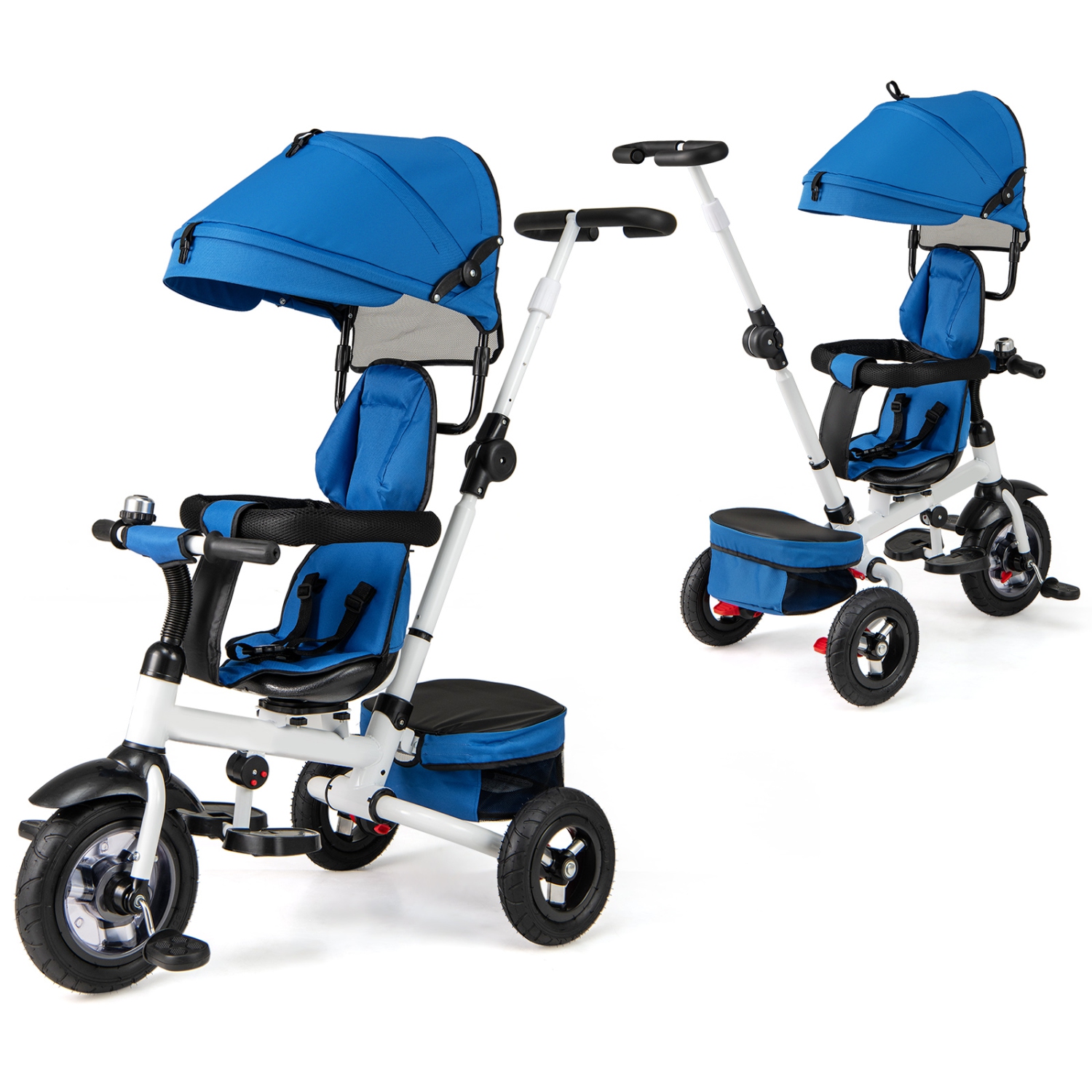 Gymax 5-in-1 Folding Trike for Toddlers 1-5 Years Old w/ Safety Harness Storage