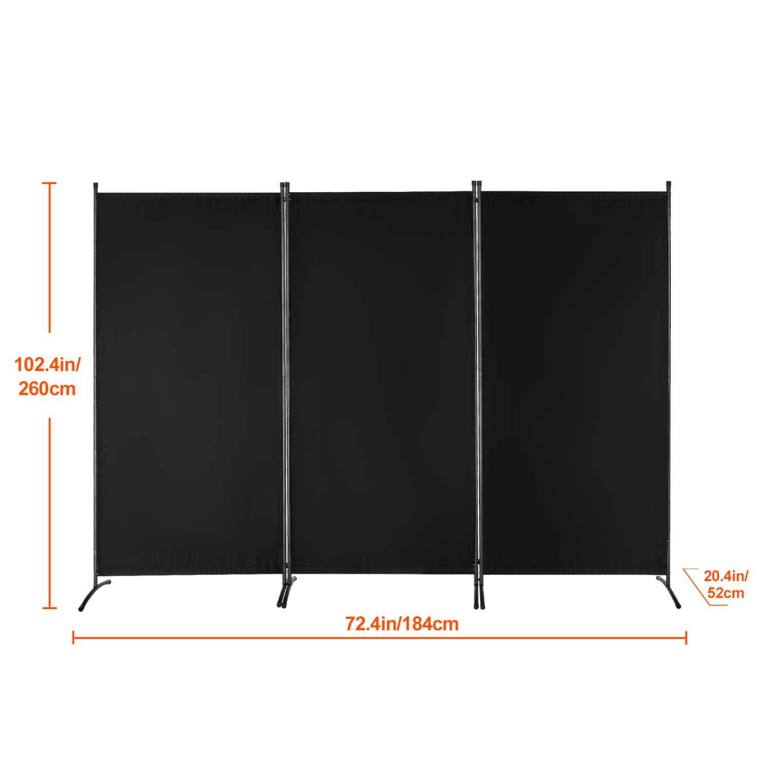 VEVOR 3 Panels Room Divider, Room Divider, Folding Privacy Screen and Portable Partition Divider for Room Separation, Freestanding Room Partitions