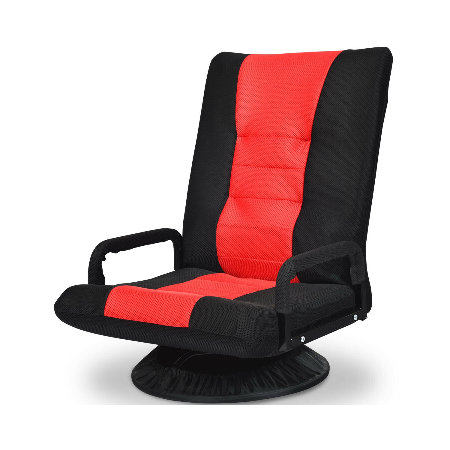 Gymax Gaming Floor Chair Folding Lazy Sofa 6-Position Adjustable Swivel w/Armrest