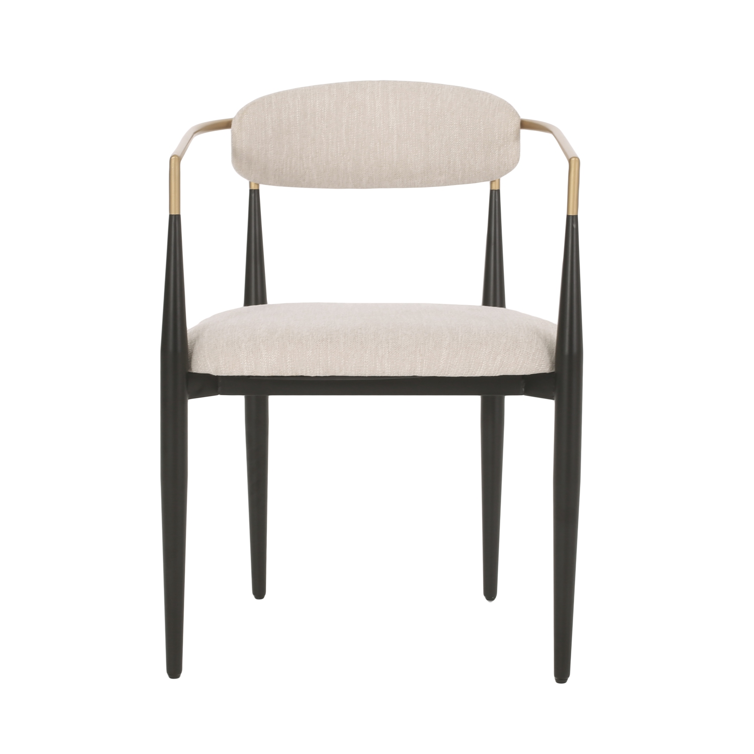 Fantasylab Dining Chairs Set of 2, Upholstered Modern Mid Century Round Kitchen Chairs with Curved Backrest
