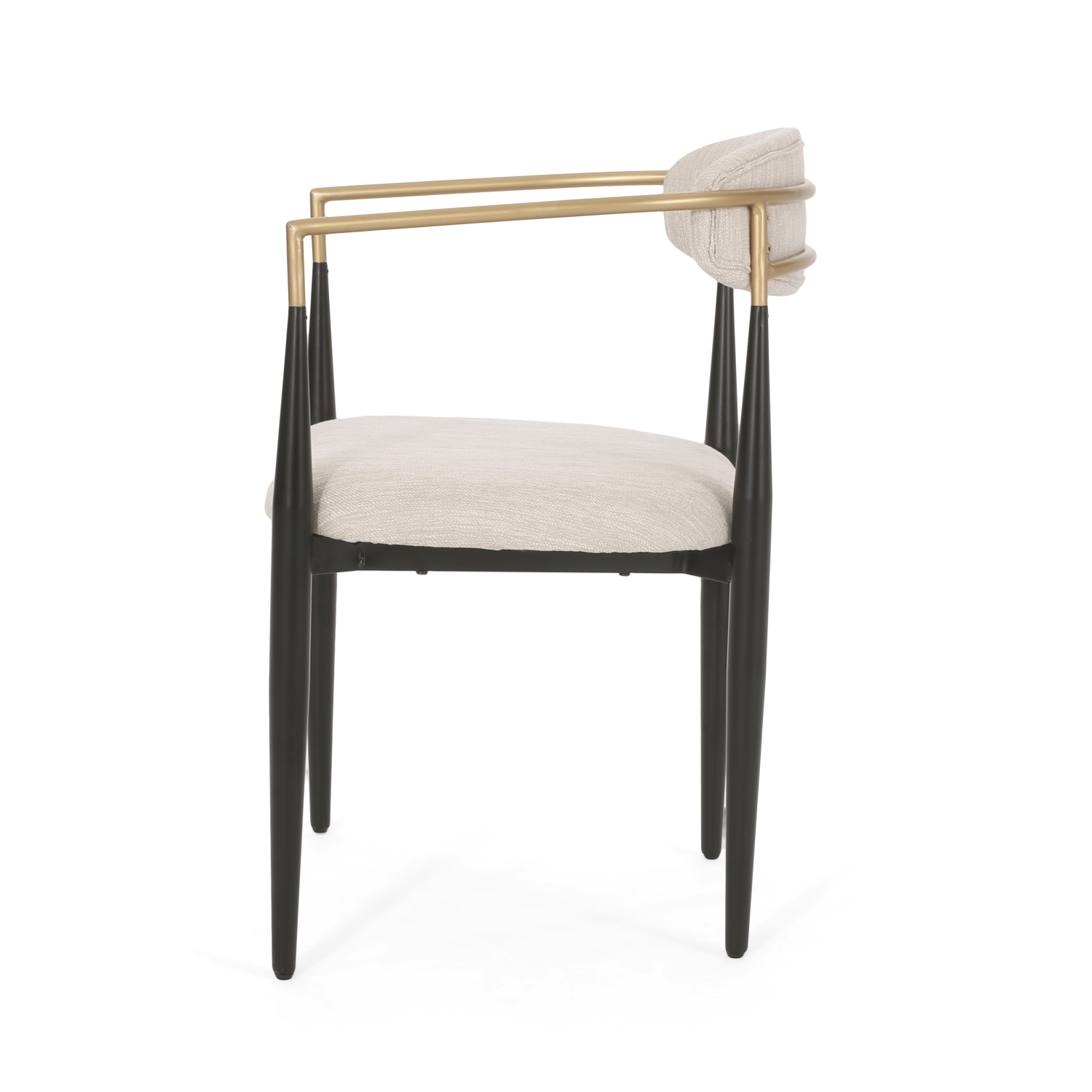 Fantasylab Dining Chairs Set of 2, Upholstered Modern Mid Century Round Kitchen Chairs with Curved Backrest