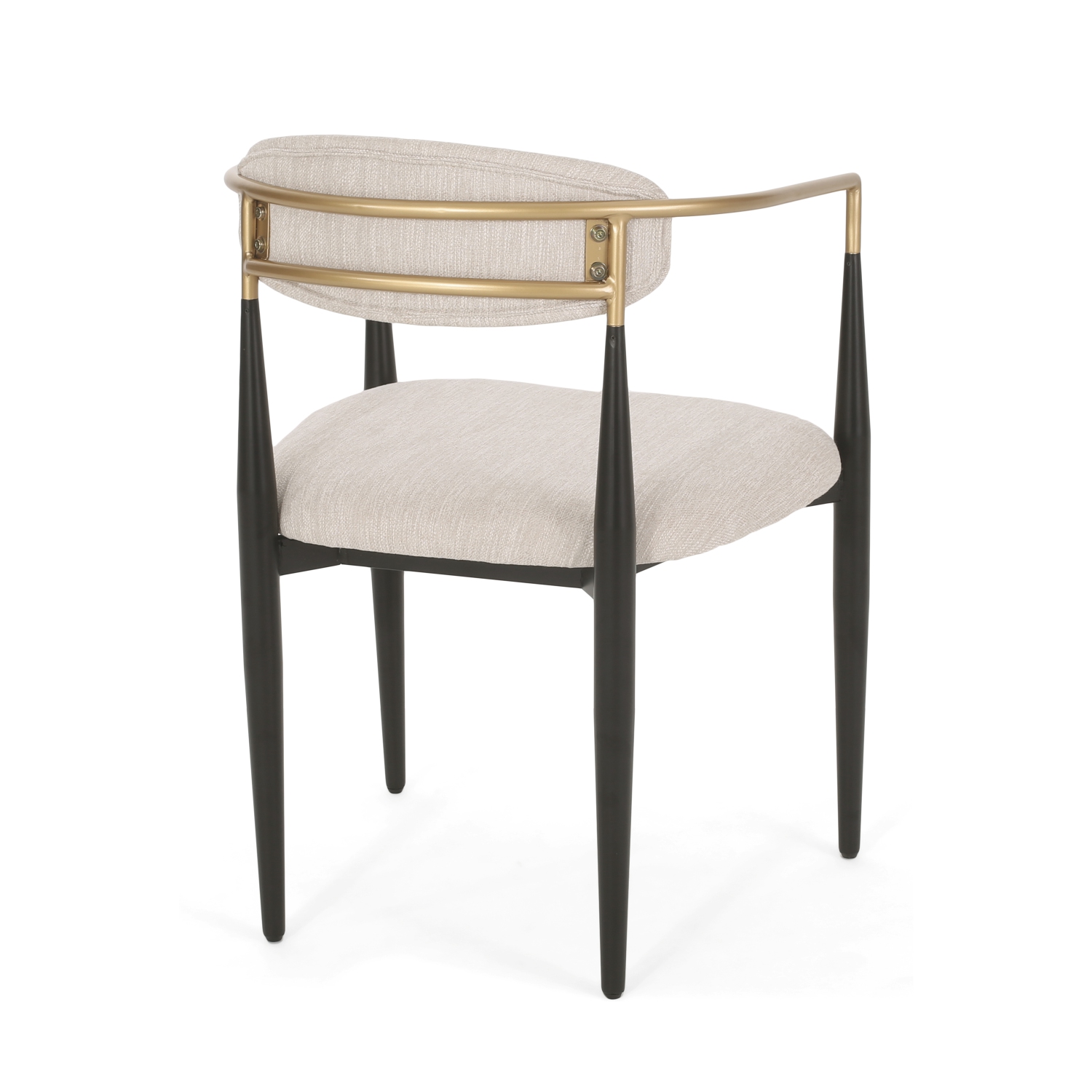 Fantasylab Dining Chairs Set of 2, Upholstered Modern Mid Century Round Kitchen Chairs with Curved Backrest