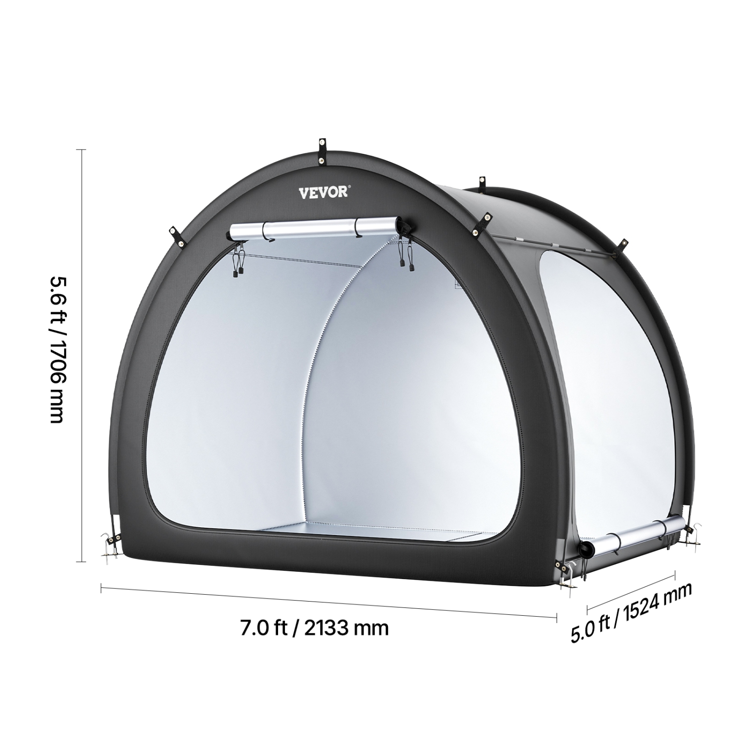 VEVOR 4 to 5 Bikes Storage Tent, Outdoor Spacious Bike Storage Tent with Ventilated Window, Waterproof Fan-Shaped Bike Tent with High Strength