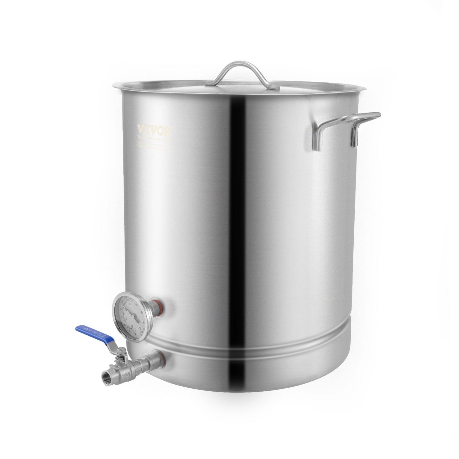 VEVOR 16 GALLON Stainless Steel Kettle, Brewing Pot, Tri Ply Bottom for Beer, Brew Kettle Pot, Home Brewing Supplies Includes Lid, Handle,