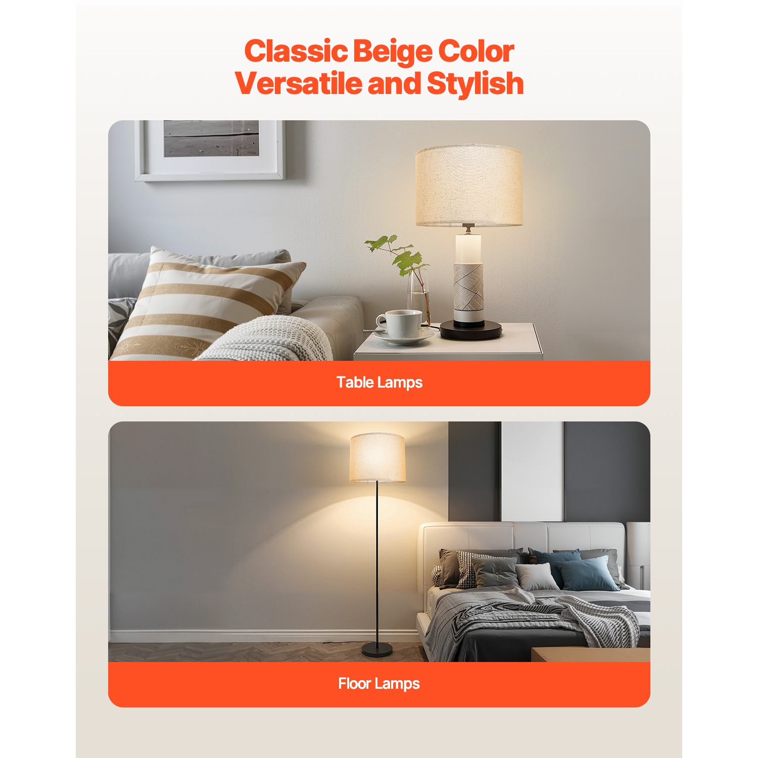 VEVOR Drum Lamp Shade, 13 in Top x 13 in Bottom x 10 in High, Medium Drum Linen Lampshade, Replacement Lamp Shade for Table Lamps Floor Lamps Pendant