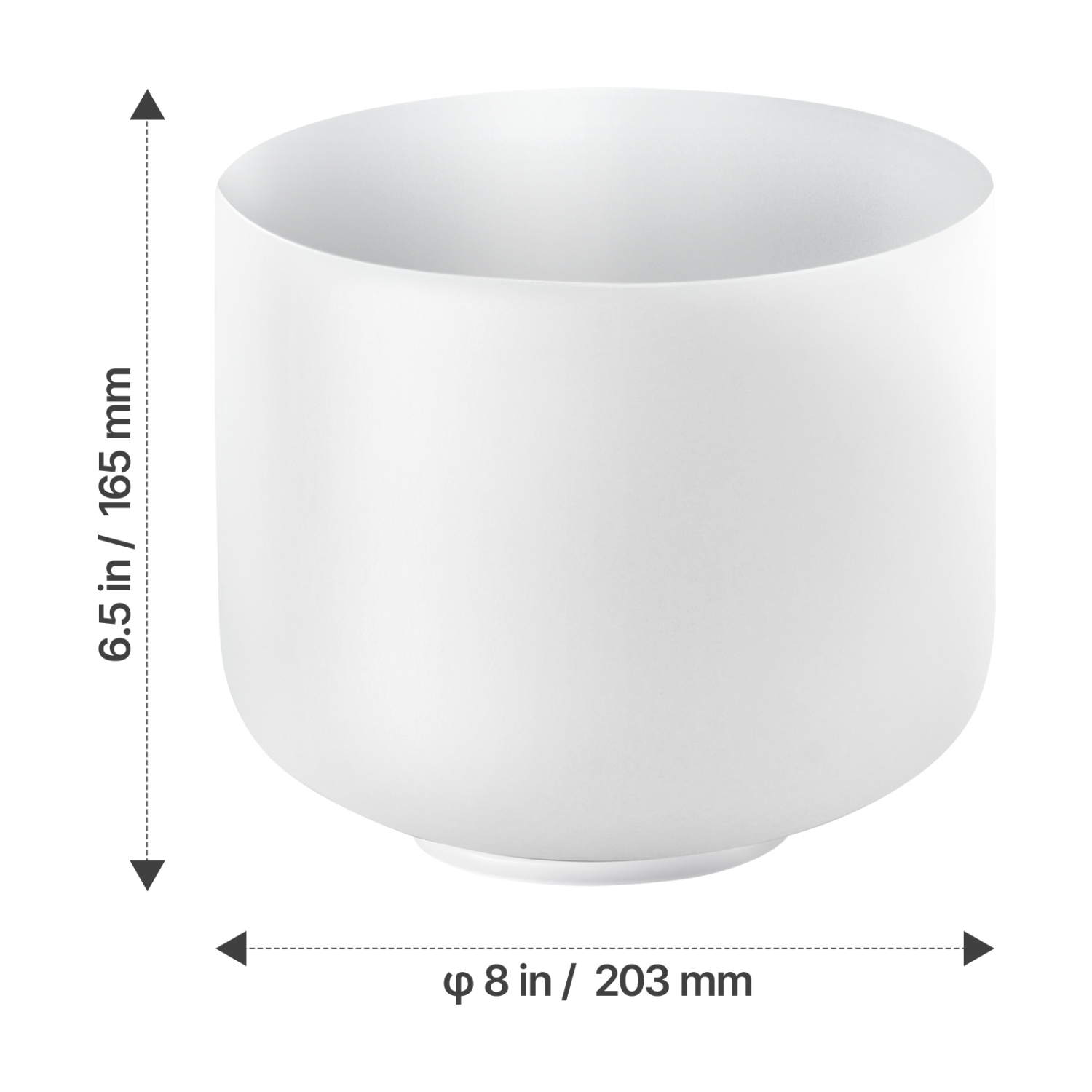 VEVOR 8-inch Crystal Singing Bowl, F Note Heart Chakra Singing Bowl, Portable Frosted Quartz Singing Bowl with Rubber Mallet, O-Ring and 8" Carrying