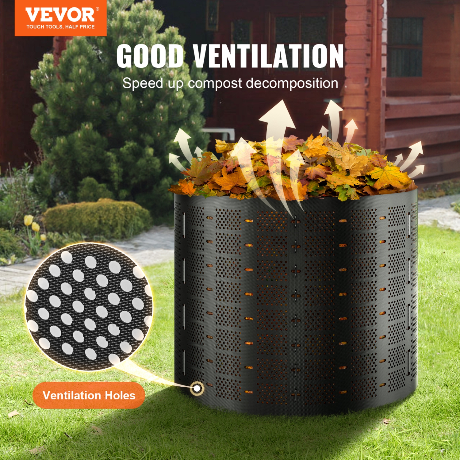 VEVOR 220 Gallon Compost Bin , Outdoor Expandable Composter, Easy to Setup & Large Capacity Composting Bin, Fast Creation of Fertile Soil