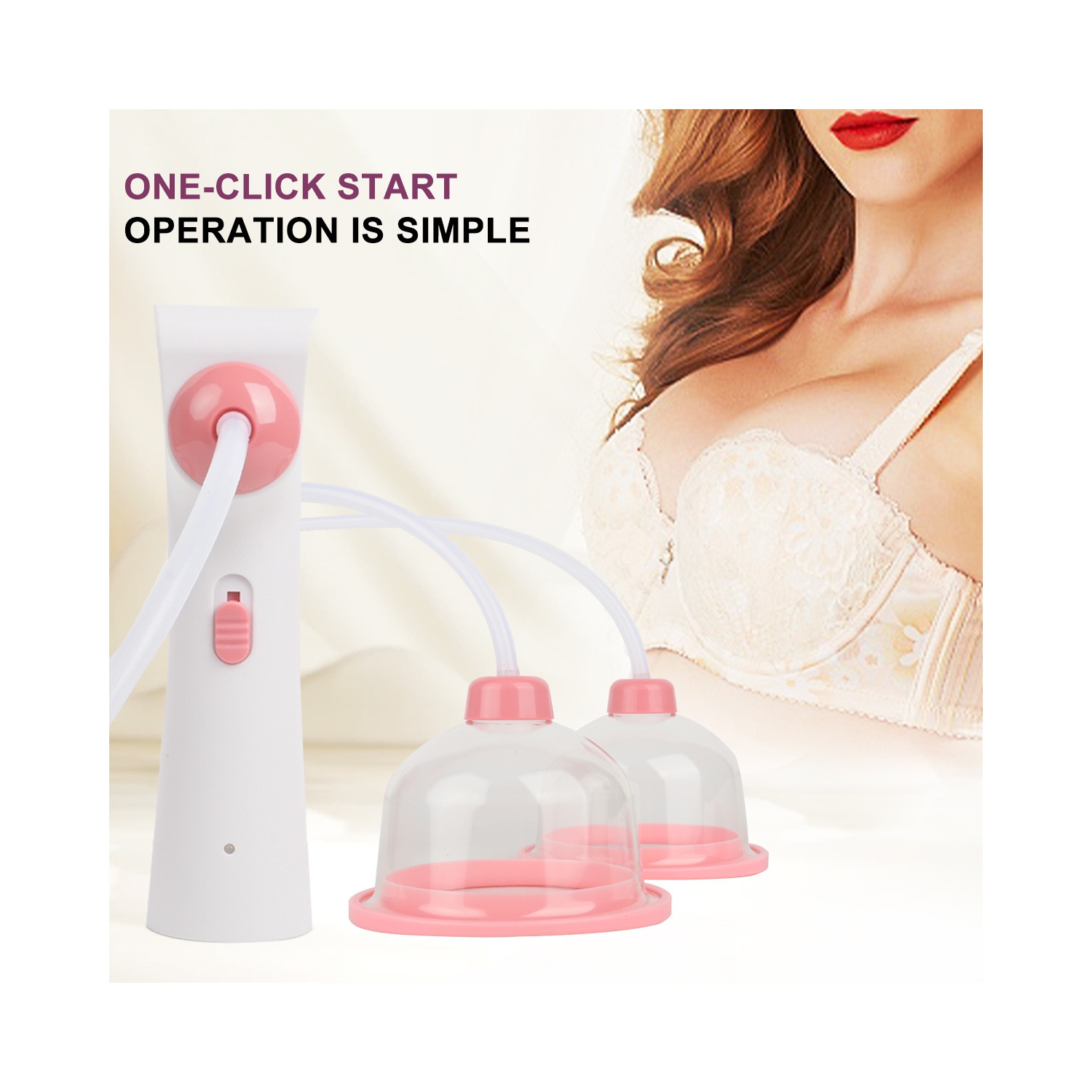 Electric female breast beauty instrument household breast massager breast beauty treasure negative pressure massage instrument - double cup large +